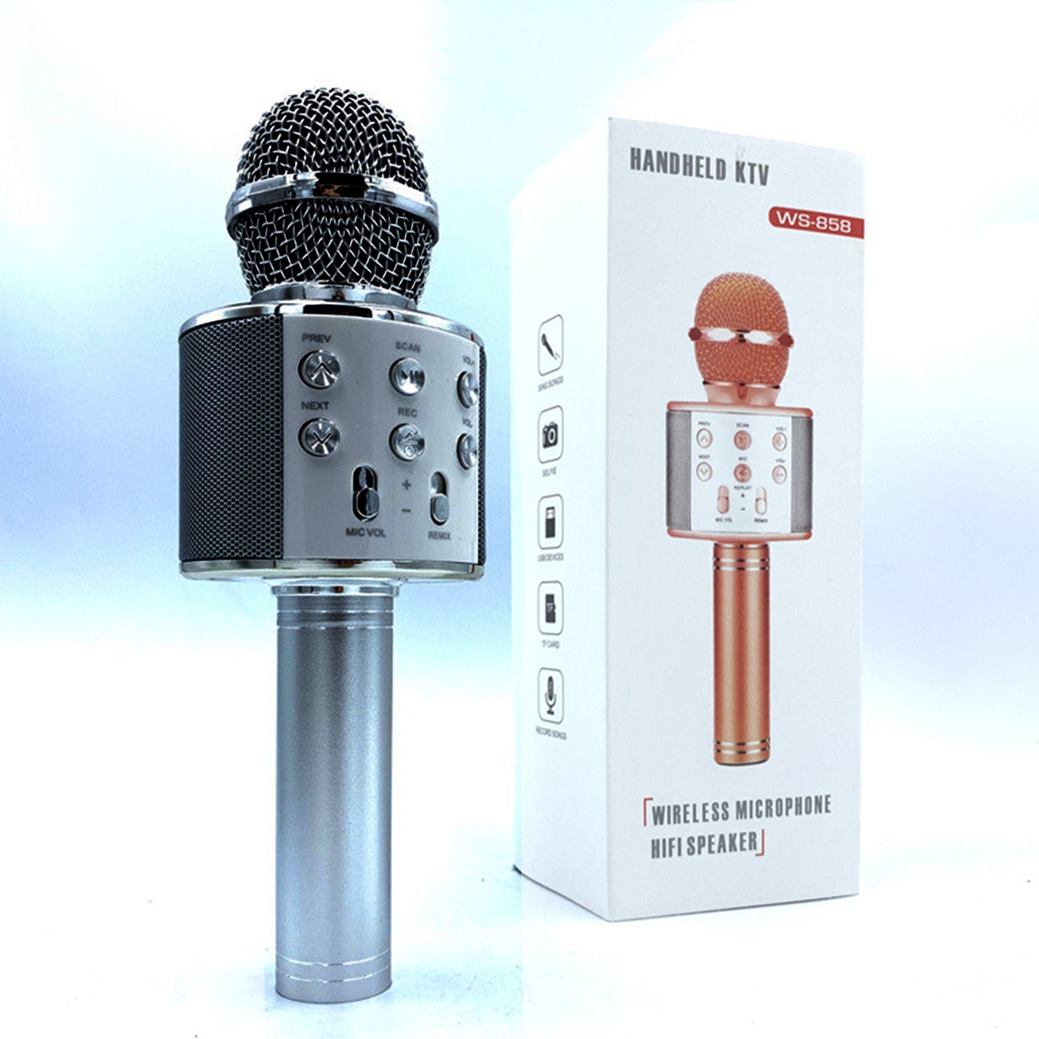 Wireless Multiuse Microphone, bluetooth speaker, and Recording for iPhone / Android