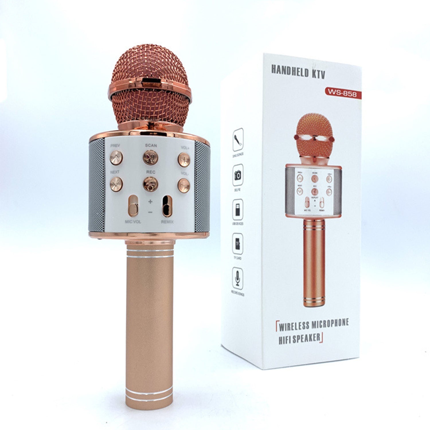 Wireless Multiuse Microphone, bluetooth speaker, and Recording for iPhone / Android