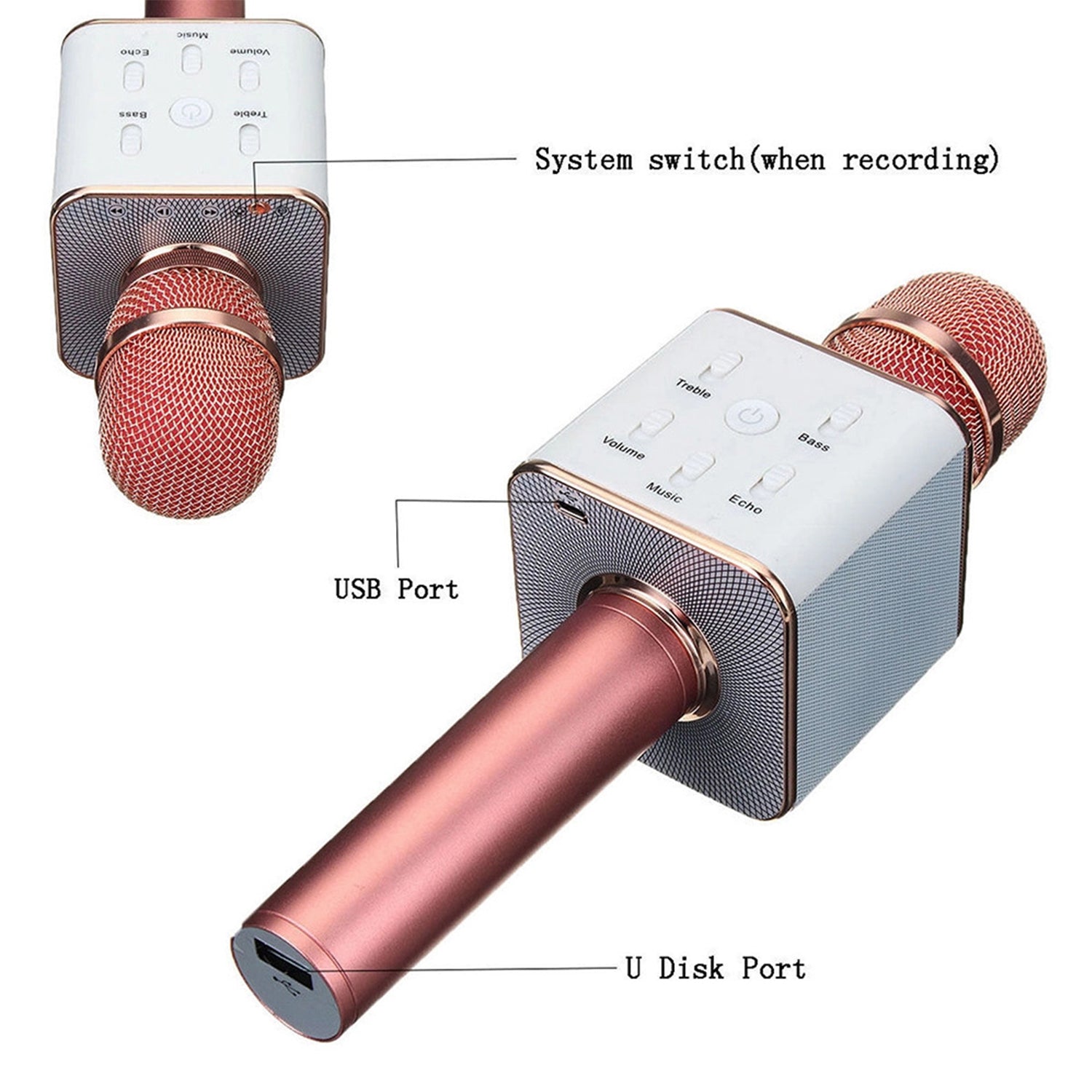 Wireless Multiuse Microphone, bluetooth speaker, and Recording for iPhone / Android