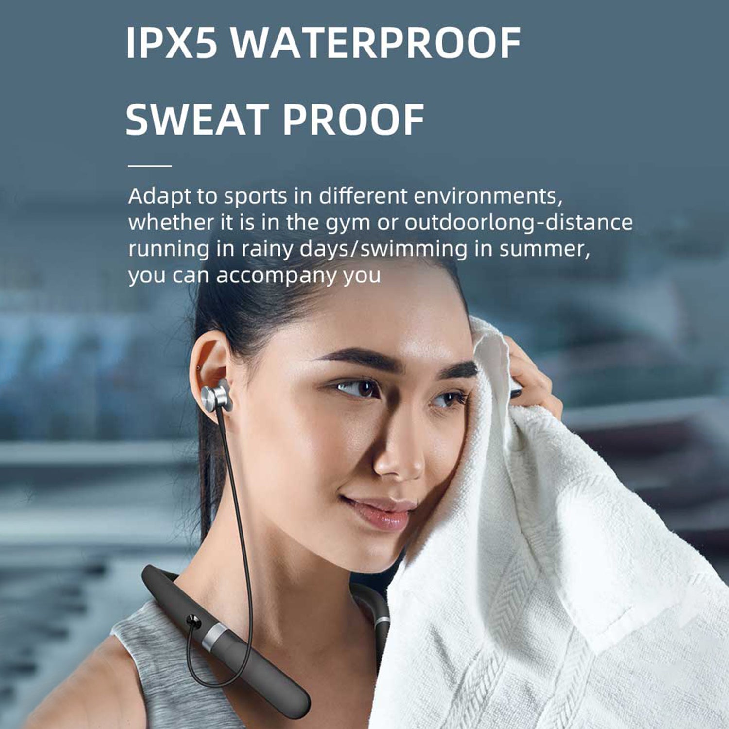 Large Battery Long Range Display Sports Neck 5.2 bluetooth headset