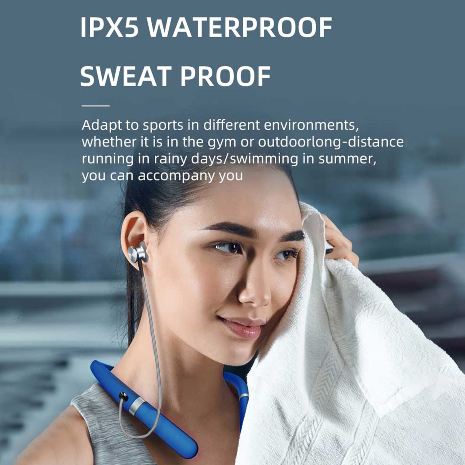 Large Battery Long Range Display Sports Neck 5.2 bluetooth headset