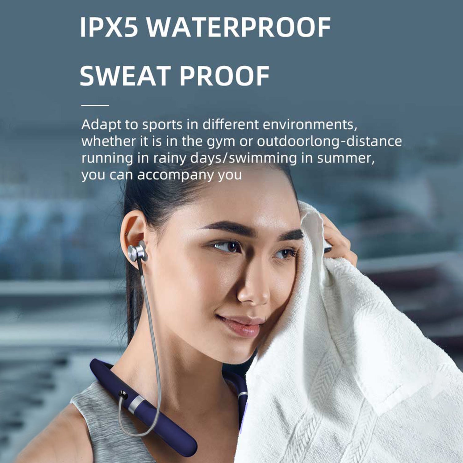 Large Battery Long Range Display Sports Neck 5.2 bluetooth headset