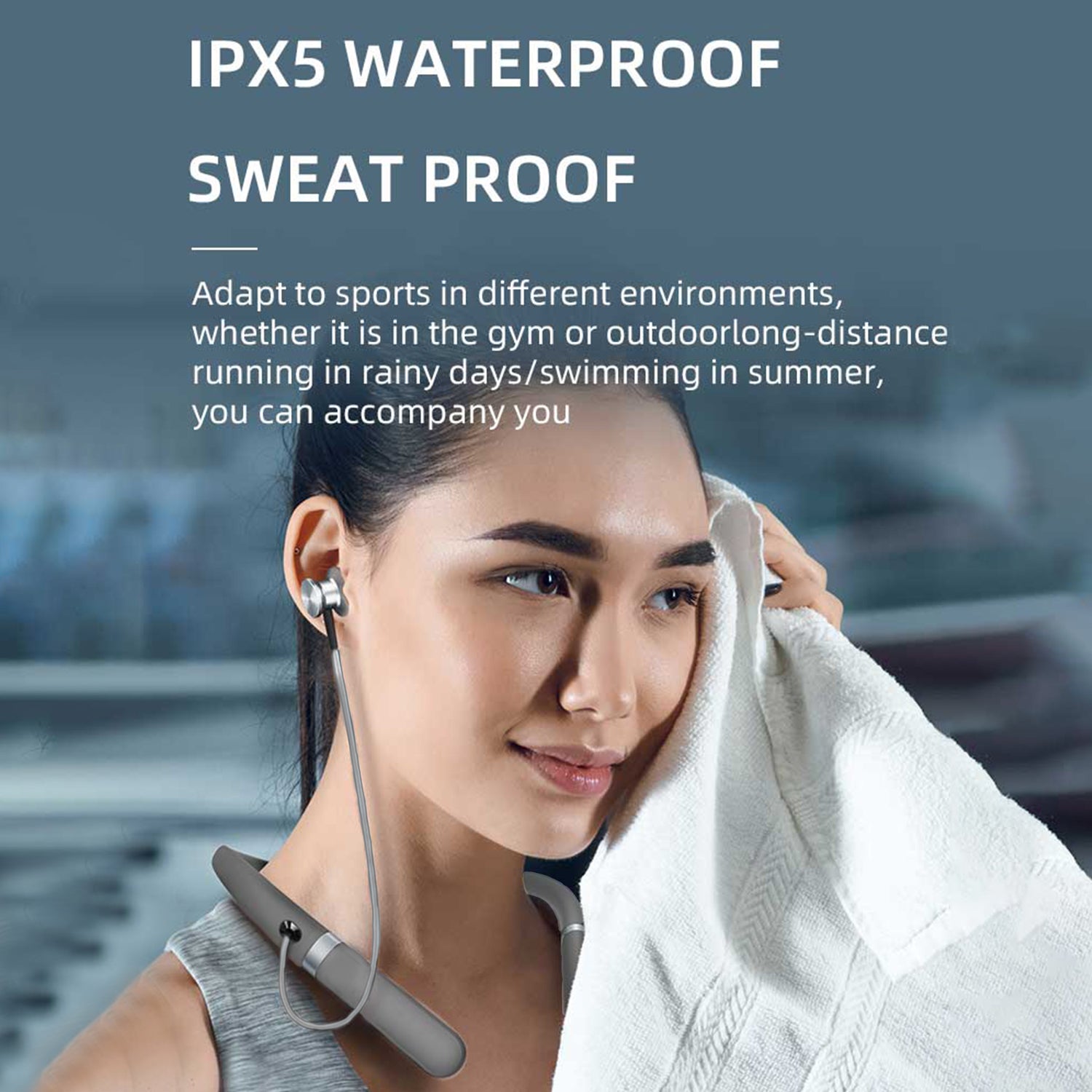 Large Battery Long Range Display Sports Neck 5.2 bluetooth headset