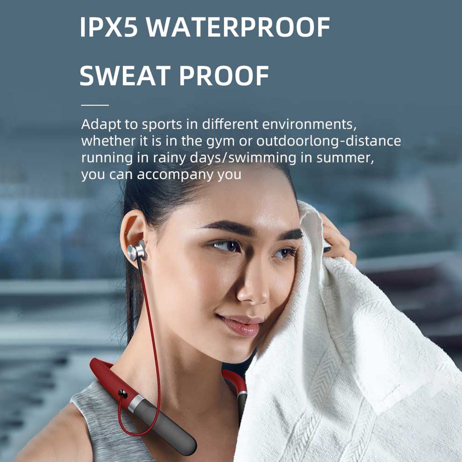 Large Battery Long Range Display Sports Neck 5.2 bluetooth headset