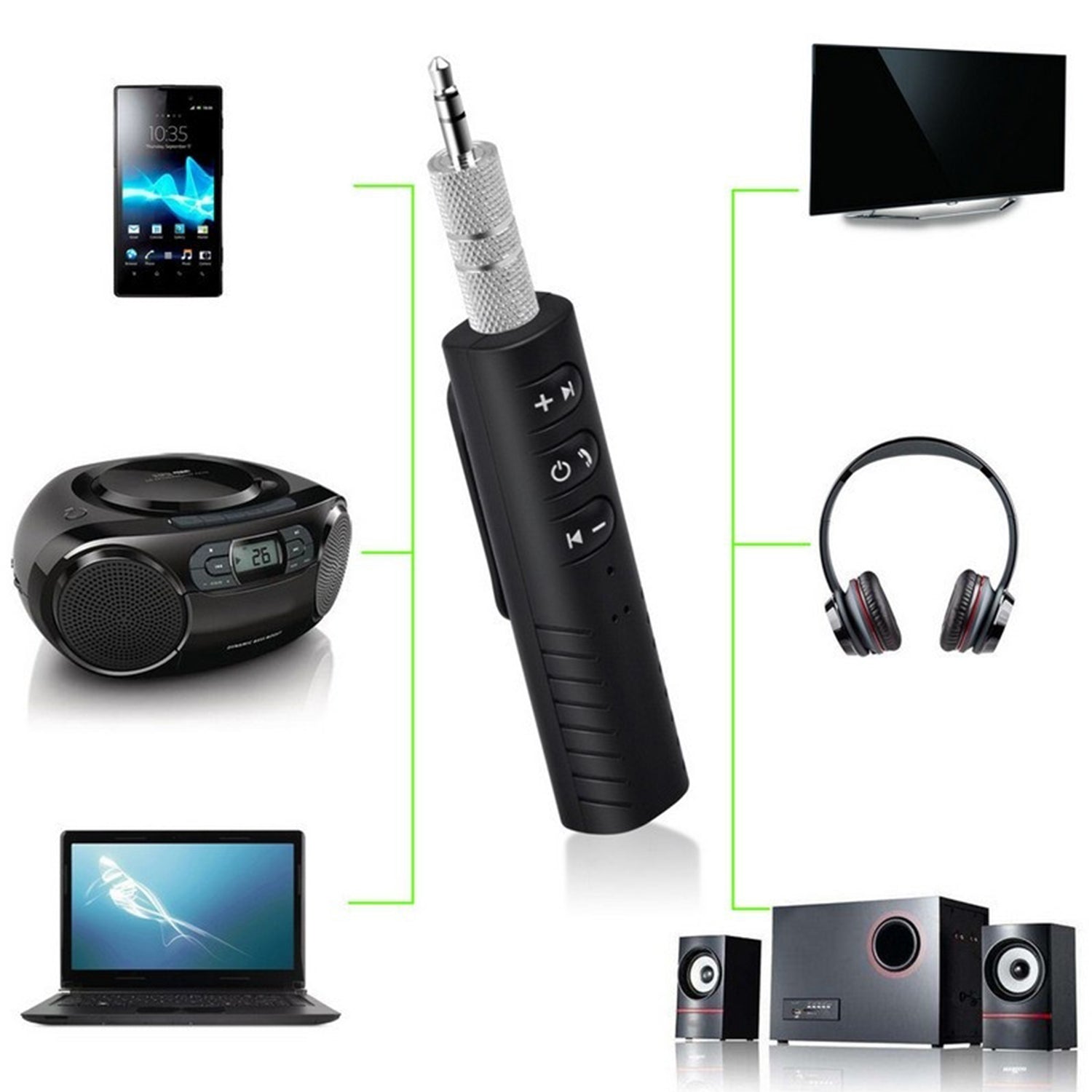 Mini Wireless Bluetooth Receiver Portable Aux Audio Receiver Adapter