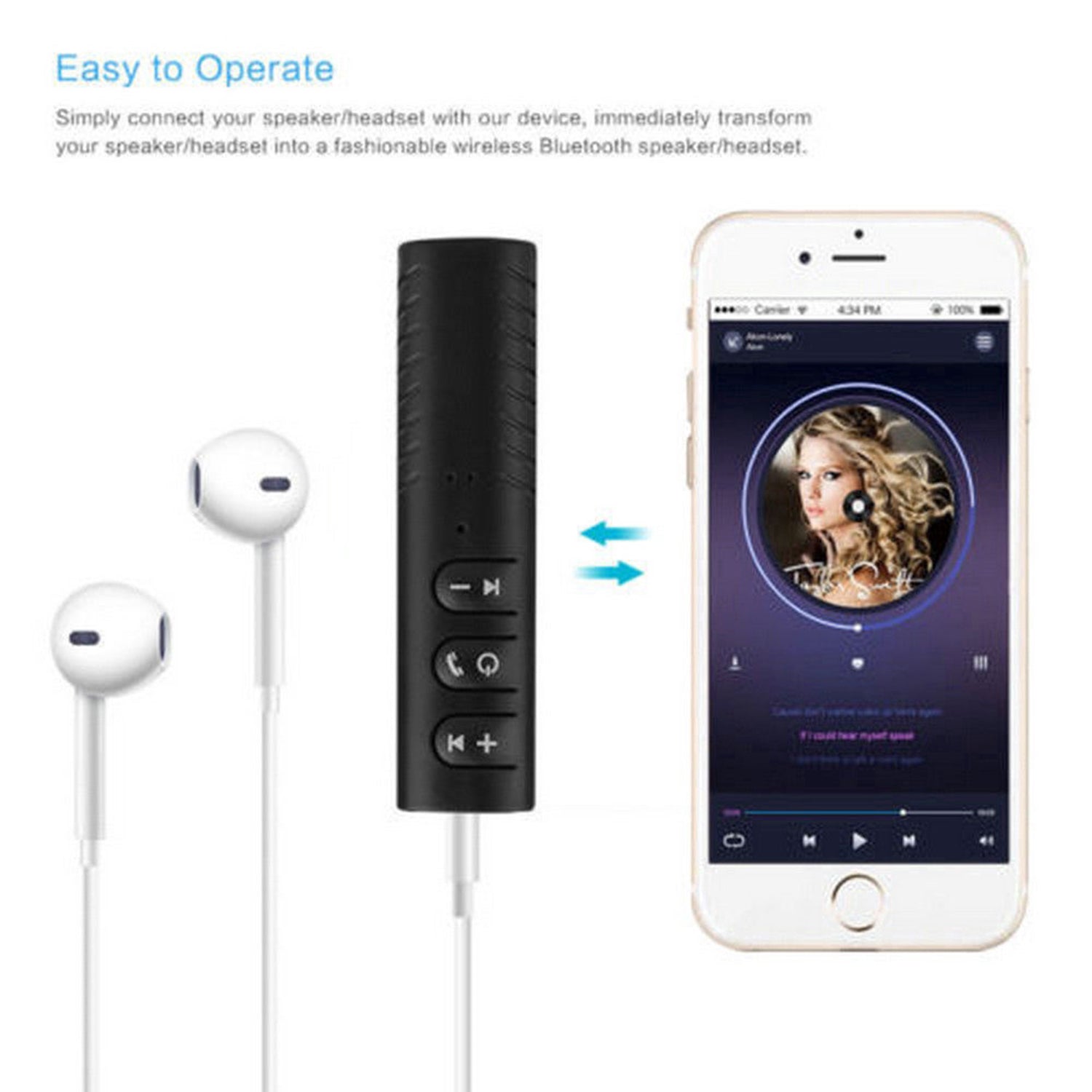 Mini Wireless Bluetooth Receiver Portable Aux Audio Receiver Adapter