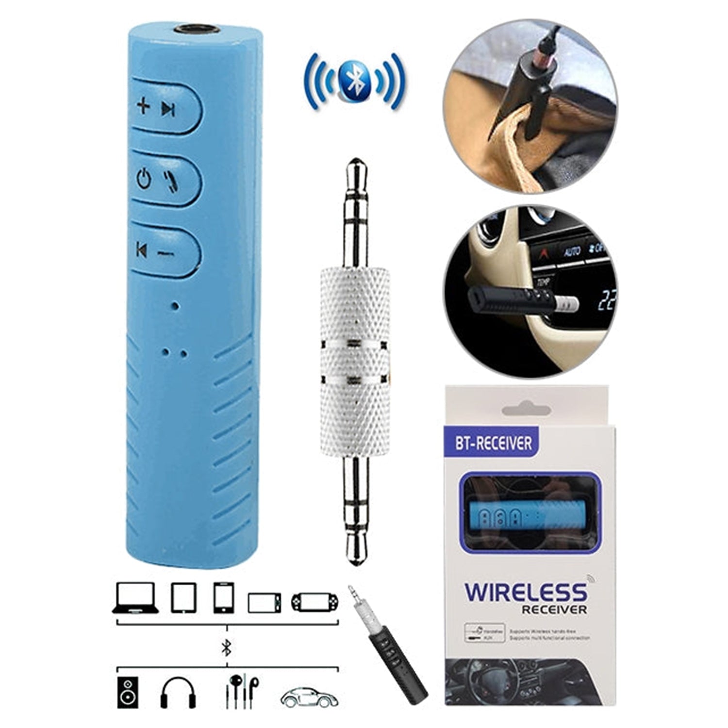 Mini Wireless Bluetooth Receiver Portable Aux Audio Receiver Adapter