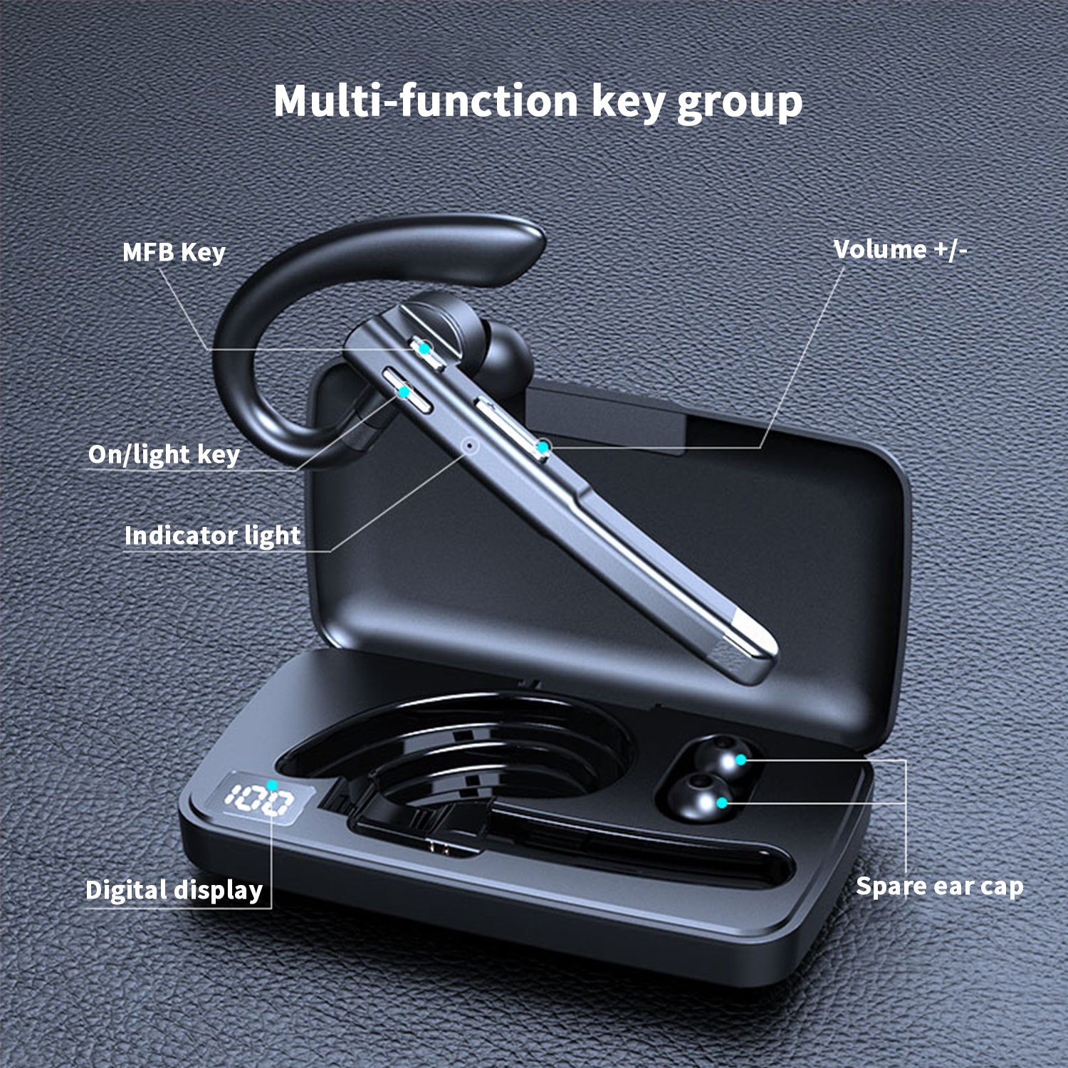 Business Bluetooth single ear digital display headset