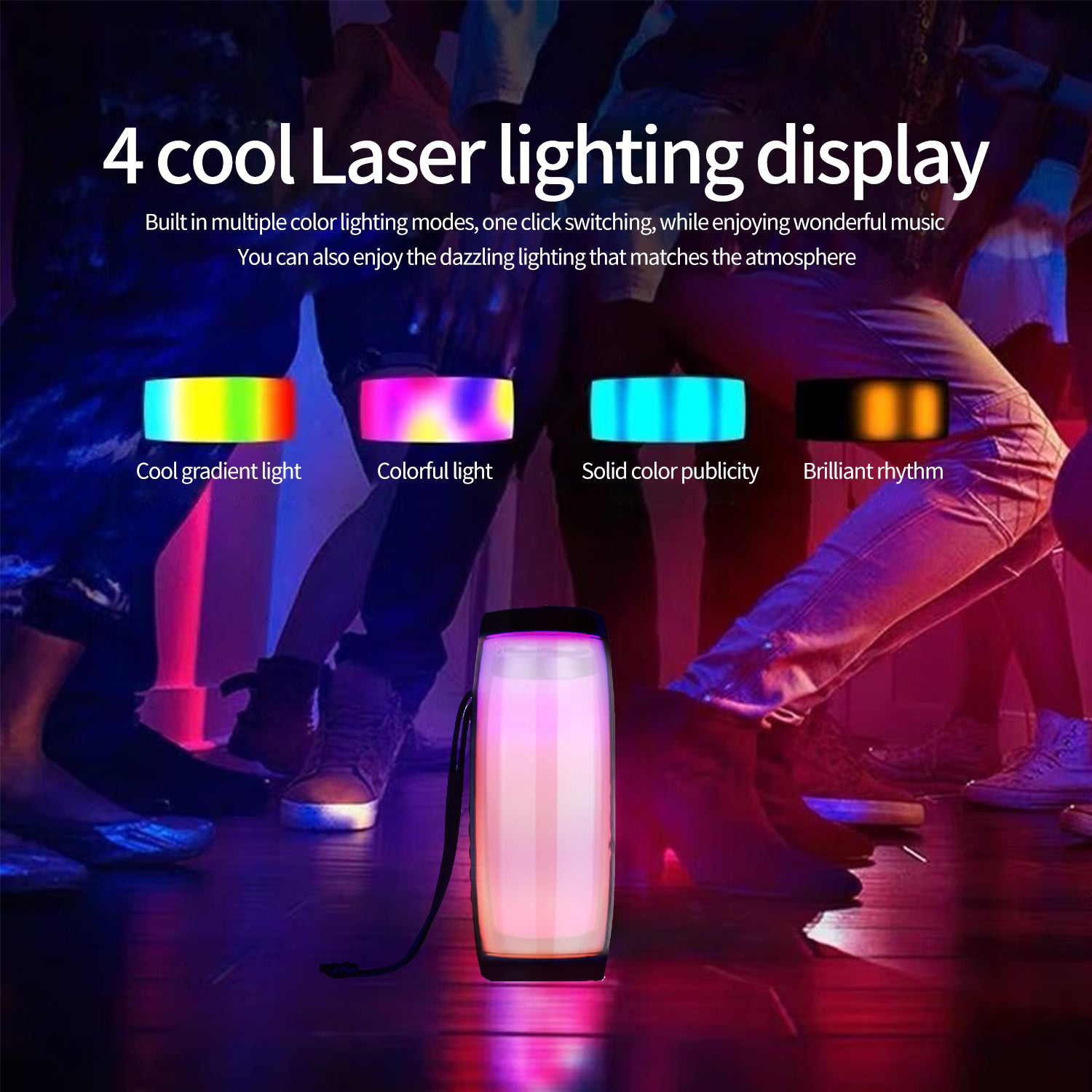 LED Flashing Light Portable Wireless Bluetooth Speaker