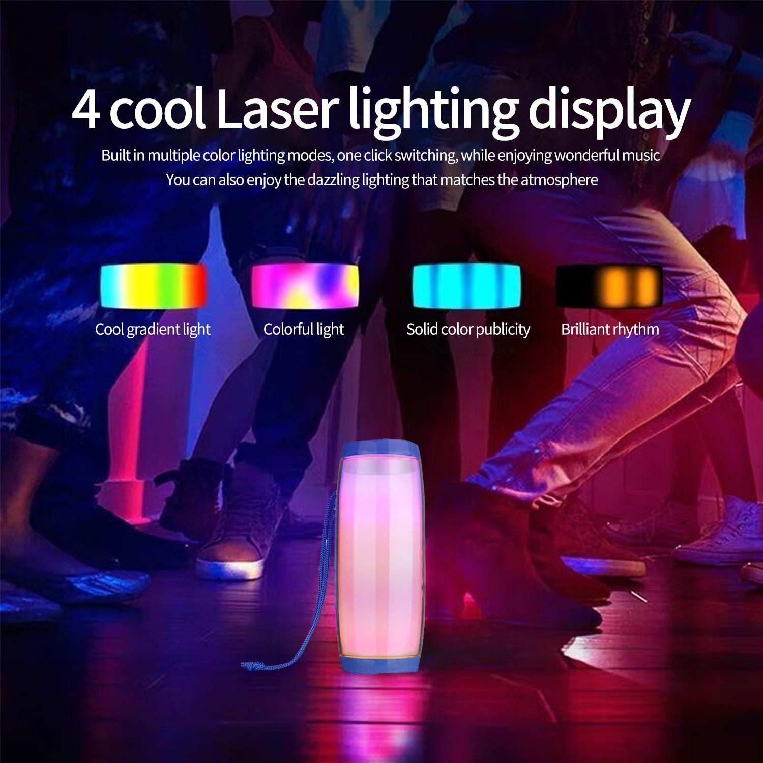 LED Flashing Light Portable Wireless Bluetooth Speaker