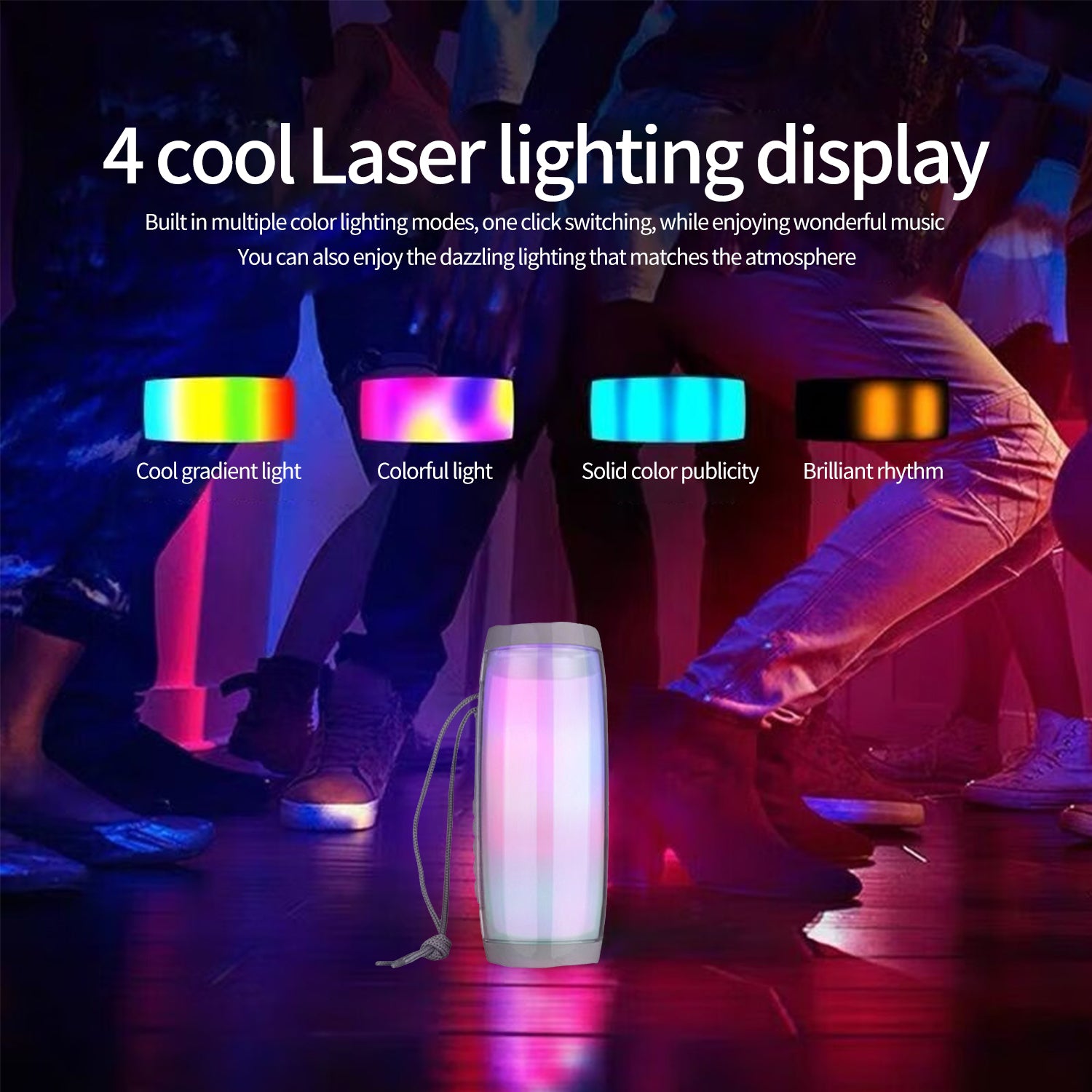 LED Flashing Light Portable Wireless Bluetooth Speaker