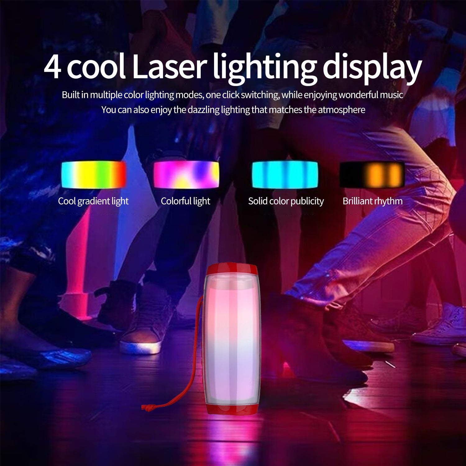 LED Flashing Light Portable Wireless Bluetooth Speaker