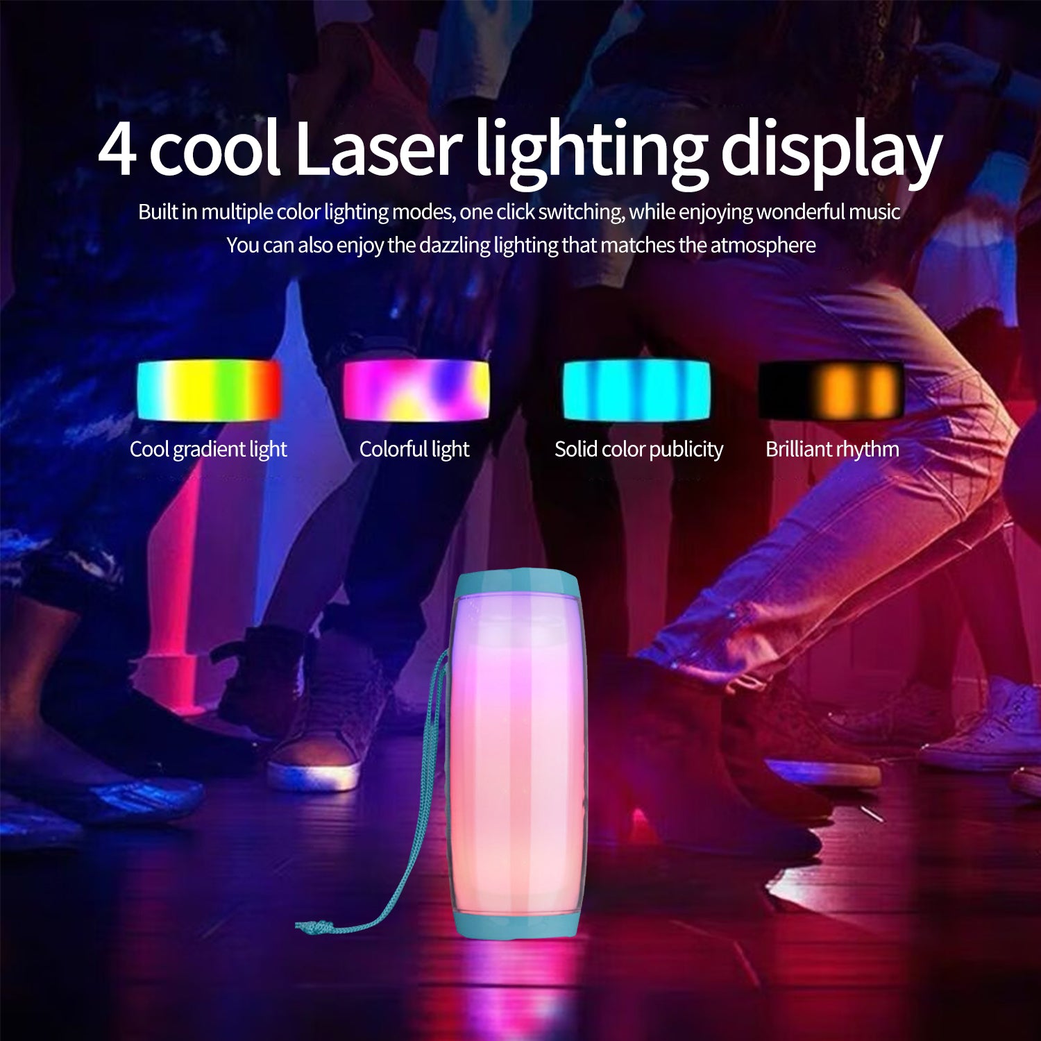 LED Flashing Light Portable Wireless Bluetooth Speaker