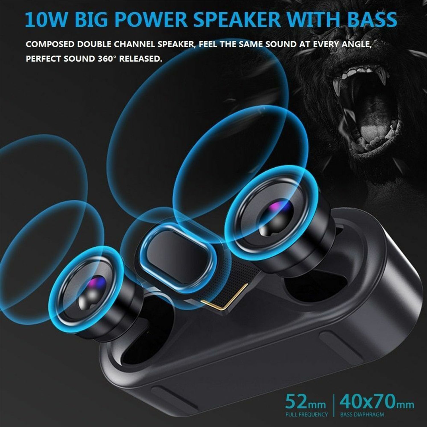 Wireless Phone Stereo Colorful Lights Portable Small Steel Gun Bass Bluetooth Speaker