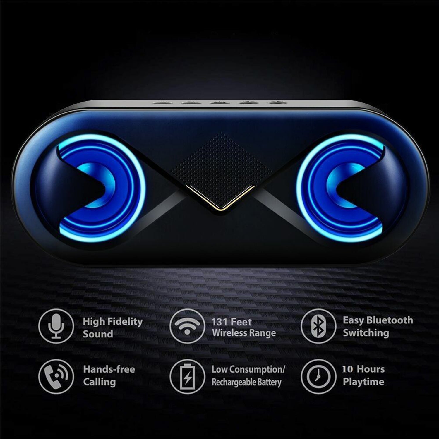 Wireless Phone Stereo Colorful Lights Portable Small Steel Gun Bass Bluetooth Speaker