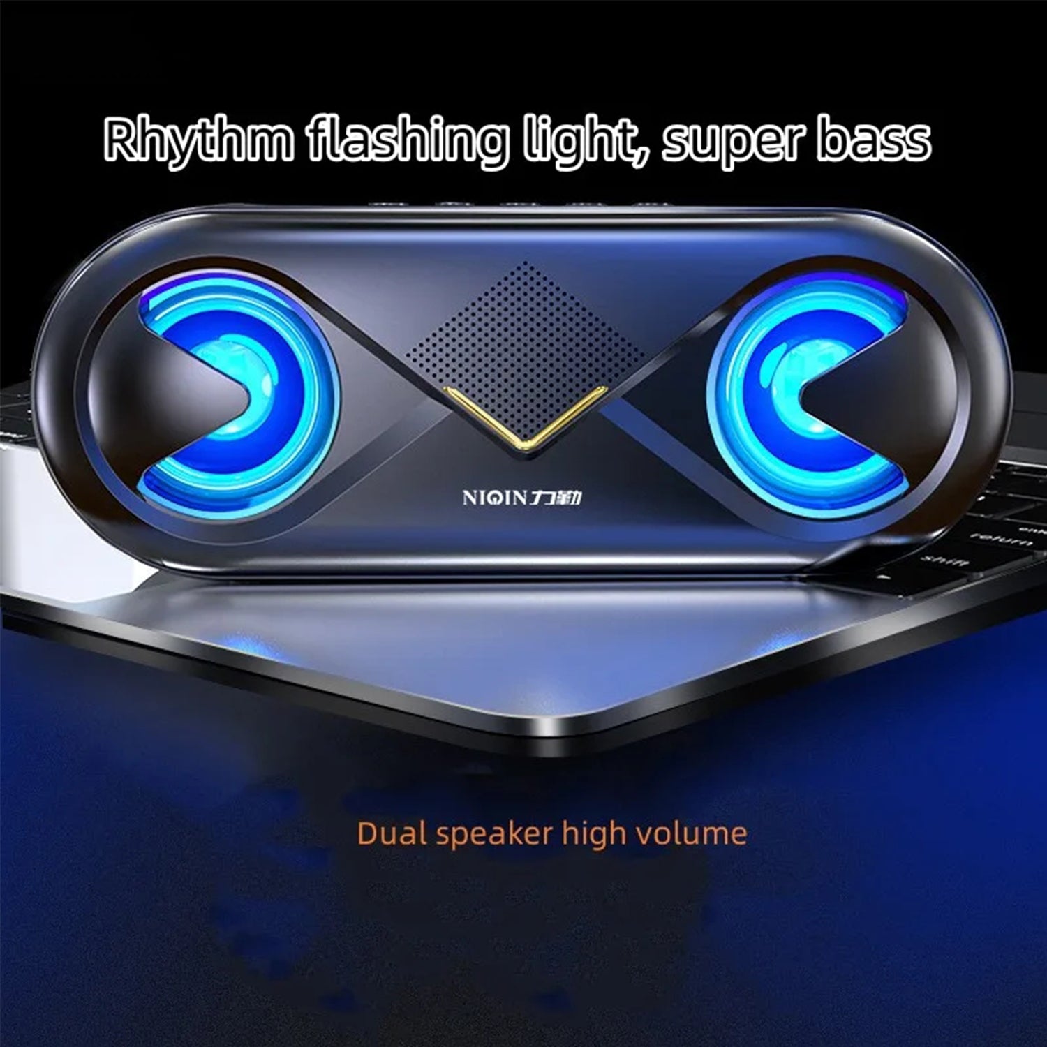 Wireless Phone Stereo Colorful Lights Portable Small Steel Gun Bass Bluetooth Speaker
