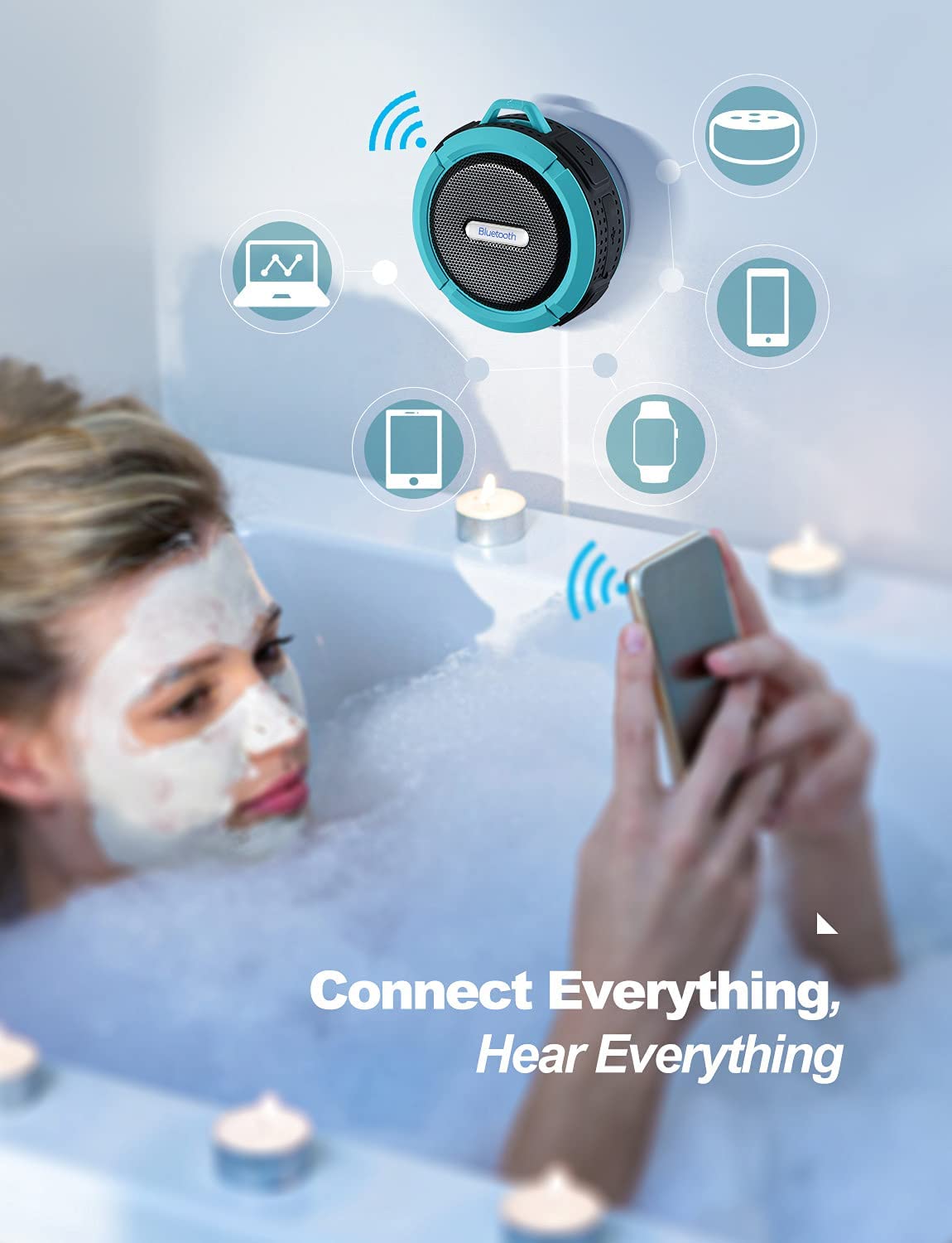 Portable Waterproof Mini Speaker with  Built-in Microphone