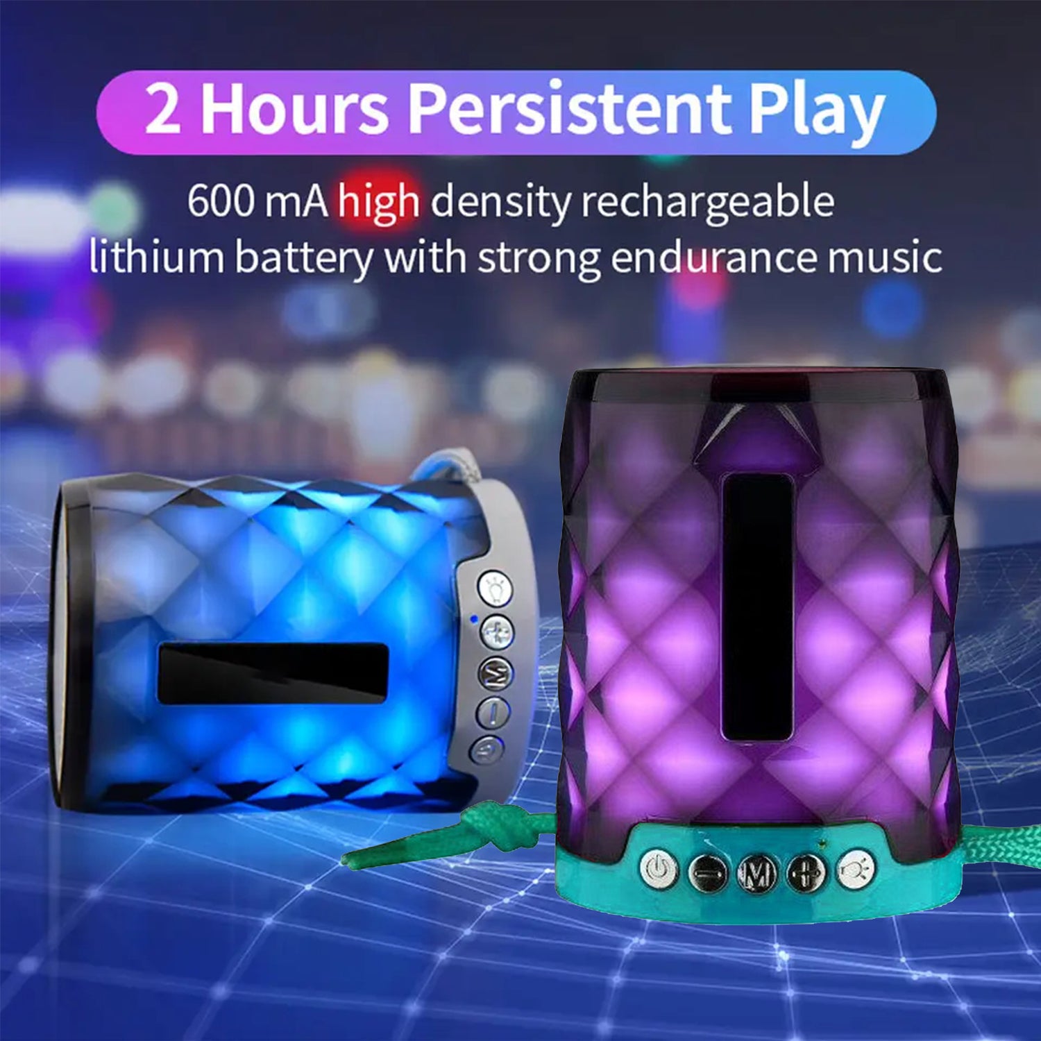 Stereo Color Changing LED Bluetooth Speaker for All Wireless Devices