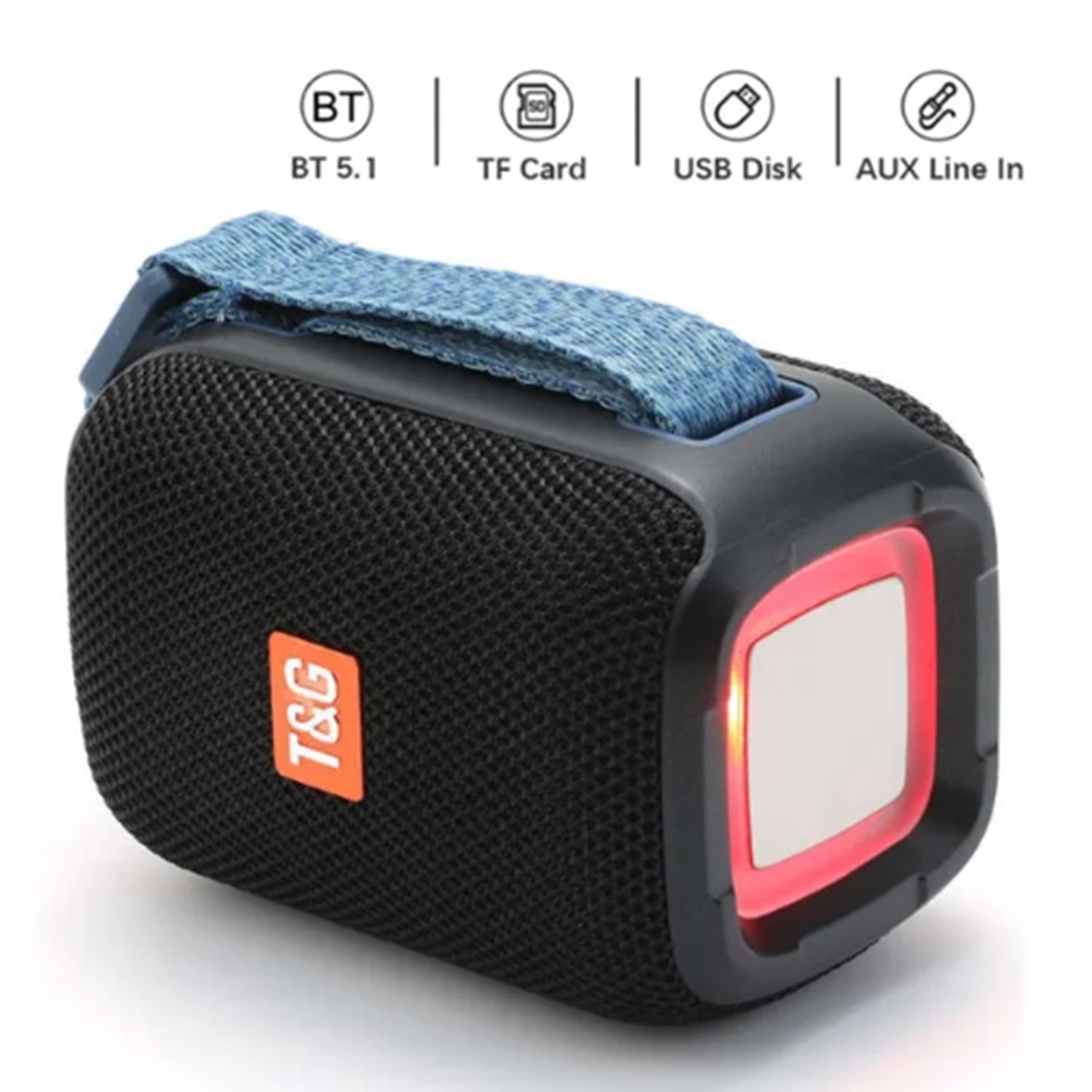 USB wireless portable Bluetooth speaker with fabrics belt