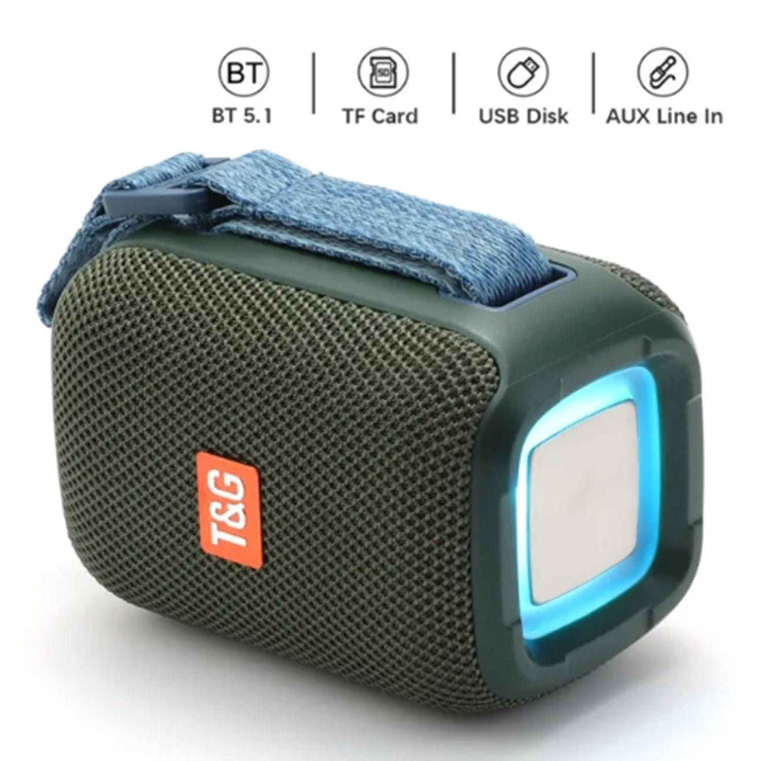 USB wireless portable Bluetooth speaker with fabrics belt