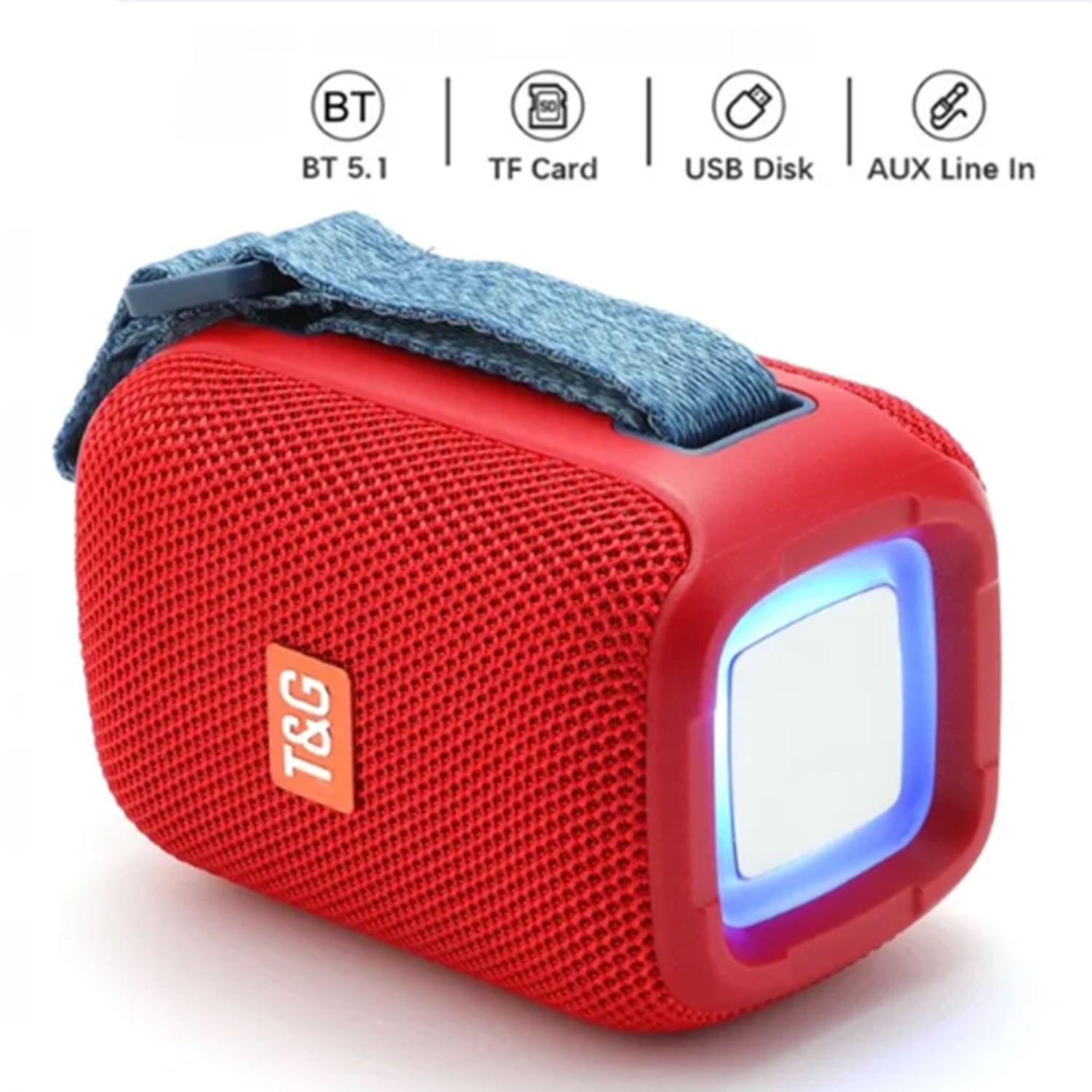 USB wireless portable Bluetooth speaker with fabrics belt