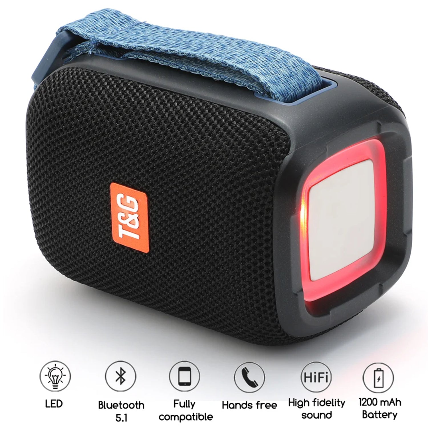 USB wireless portable Bluetooth speaker with fabrics belt