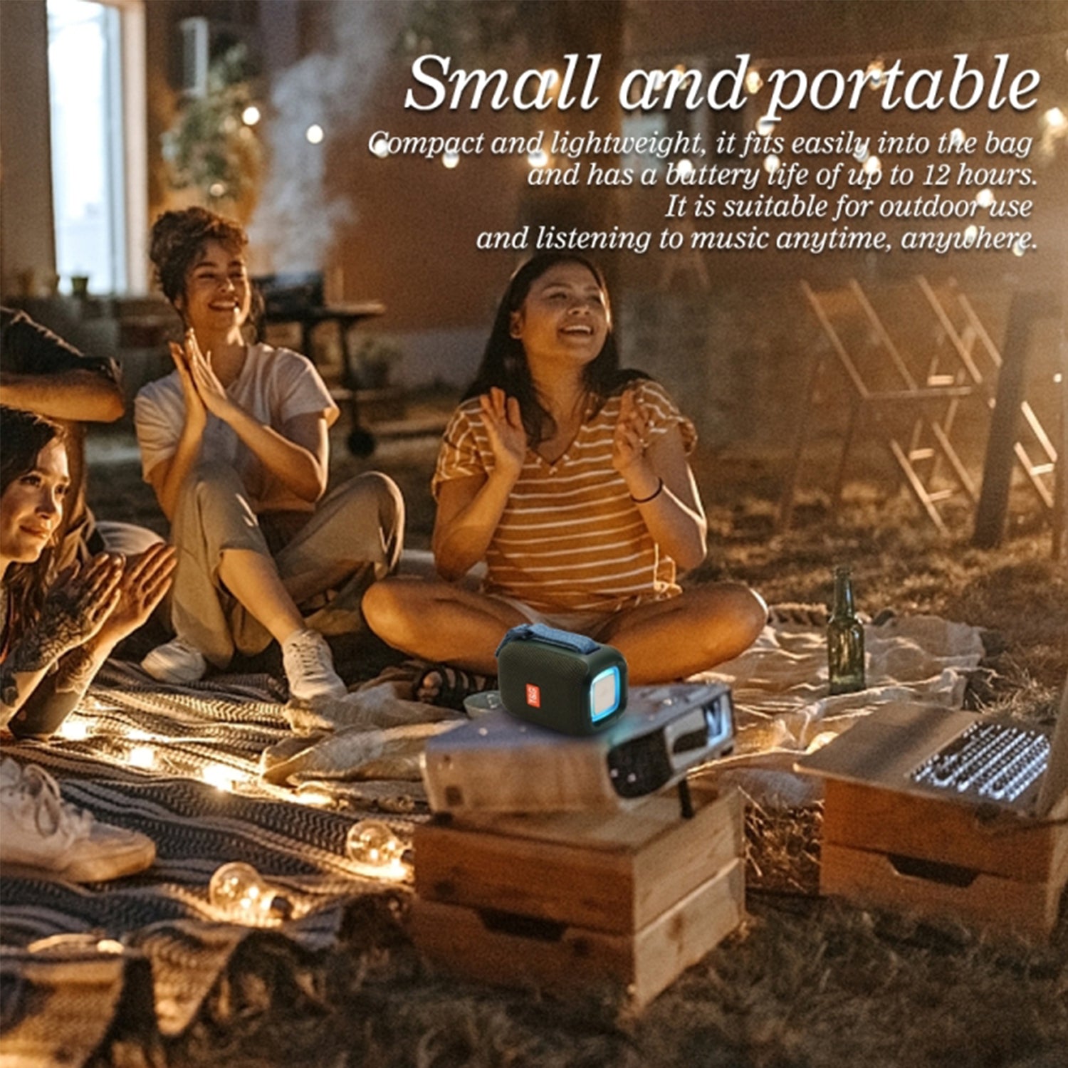 USB wireless portable Bluetooth speaker with fabrics belt