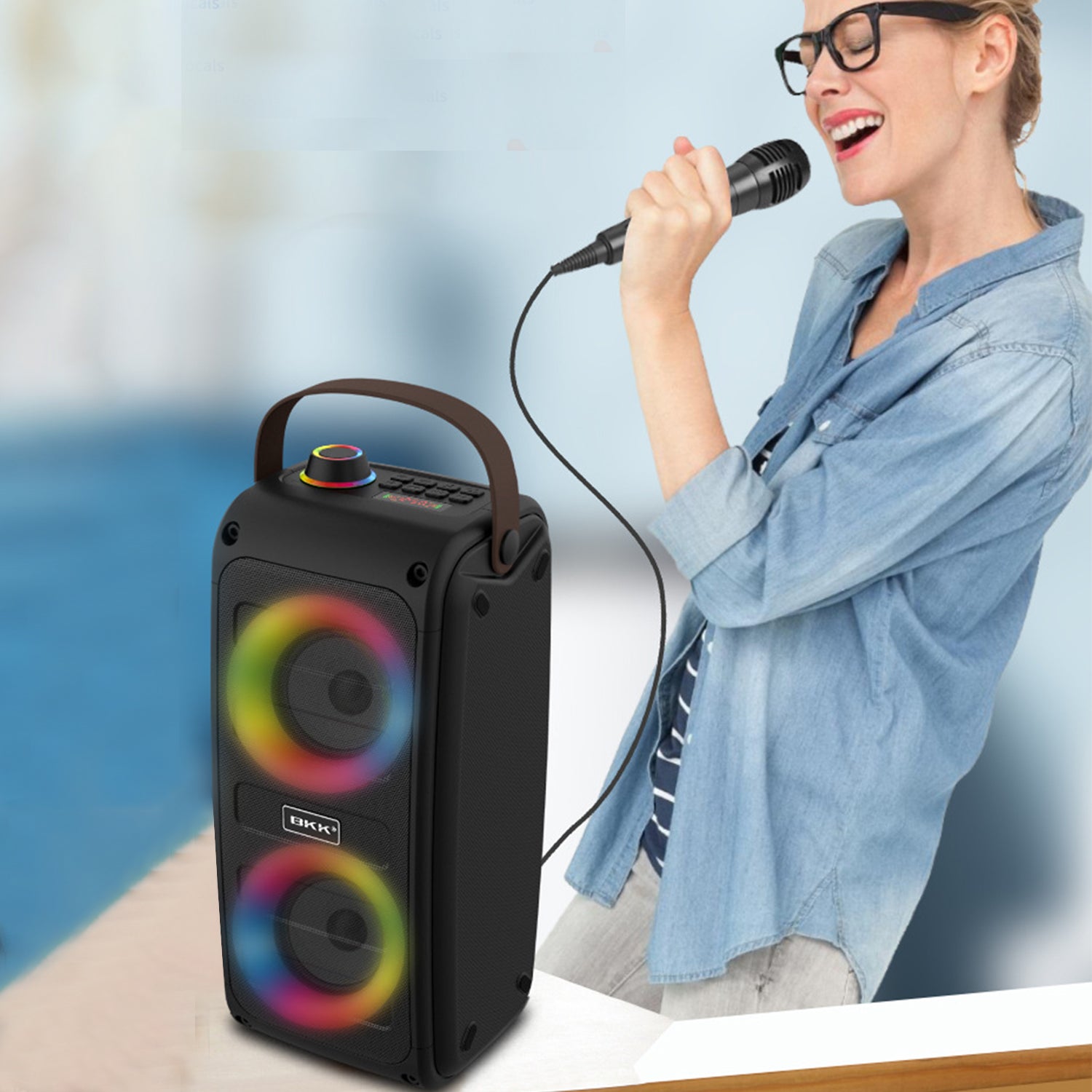 Wireless dazzle colour portable  Bluetooth speaker-Black