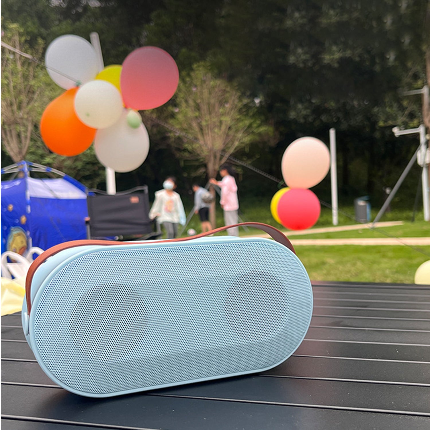 Wireless Bluetooth Colorful Light Outdoor Sound Dual Microphone Set