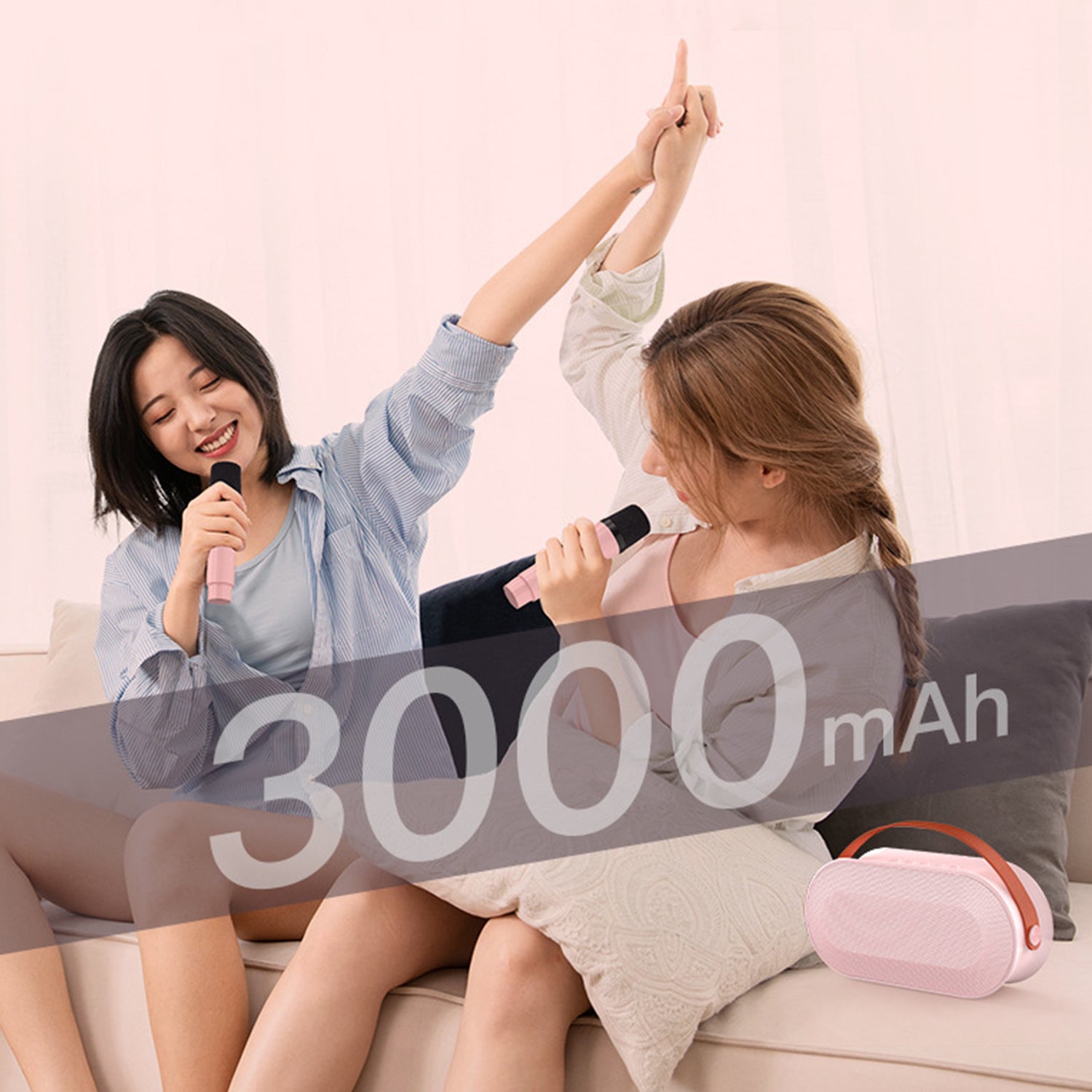 Wireless Bluetooth Colorful Light Outdoor Sound Dual Microphone Set