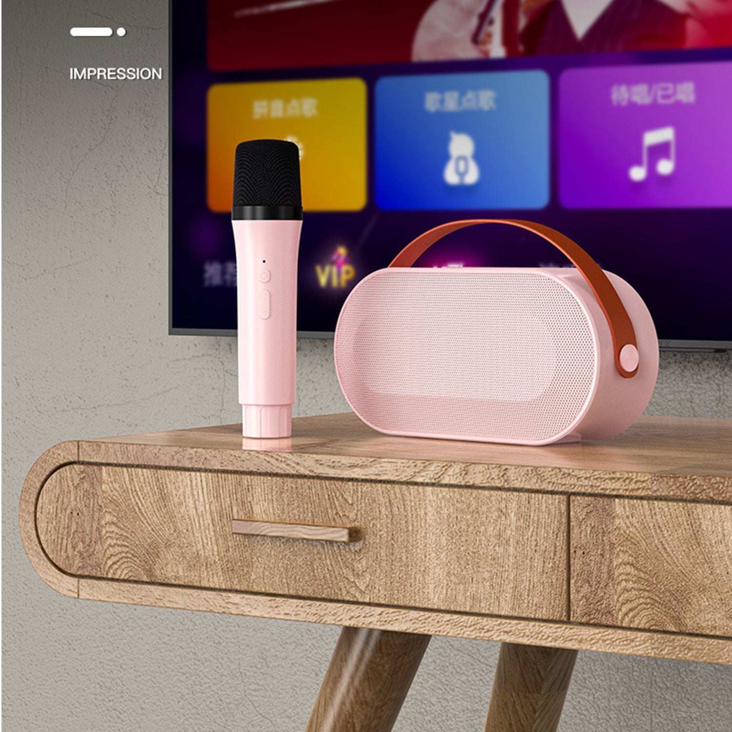 Wireless Bluetooth Colorful Light Outdoor Sound Dual Microphone Set