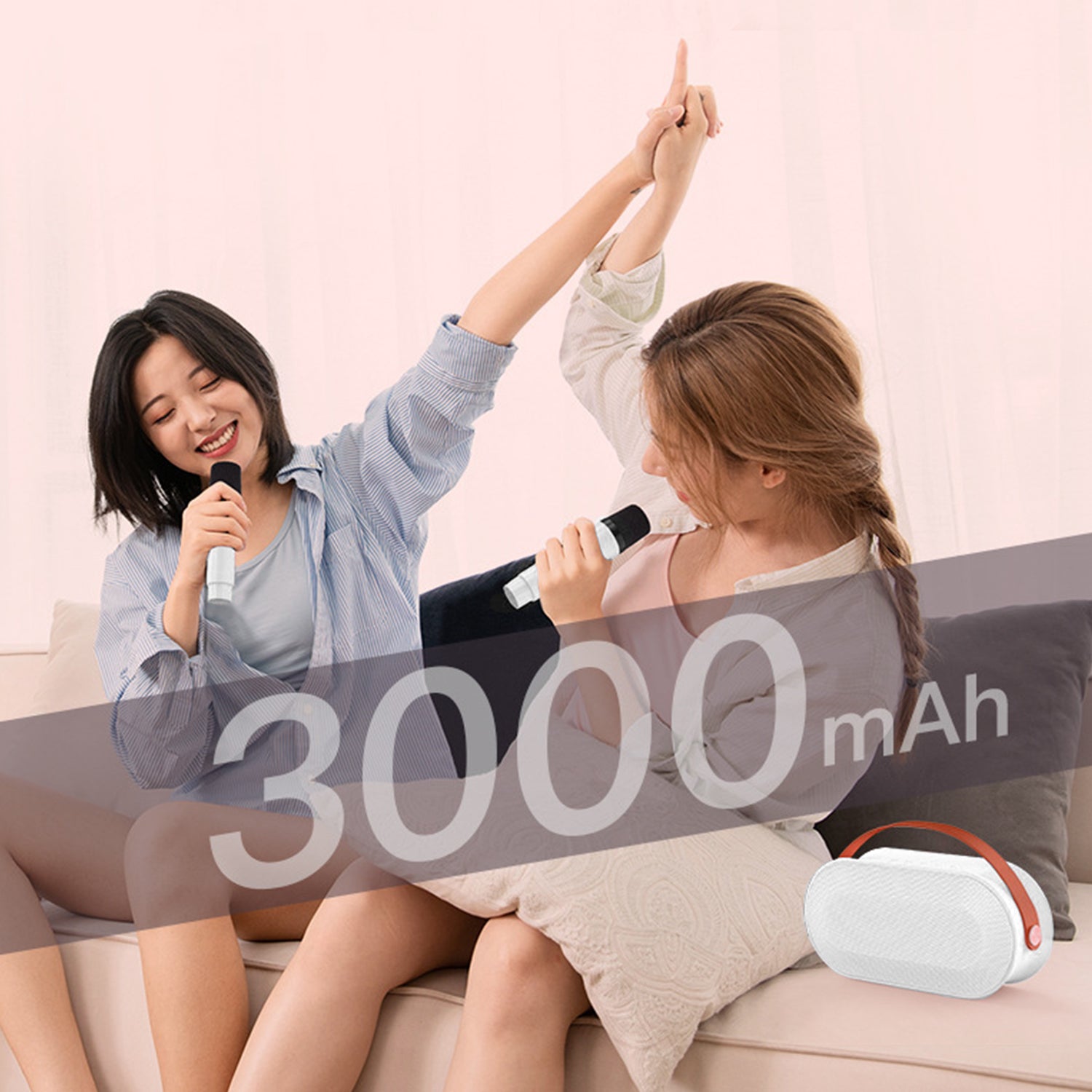 Wireless Bluetooth Colorful Light Outdoor Sound Dual Microphone Set