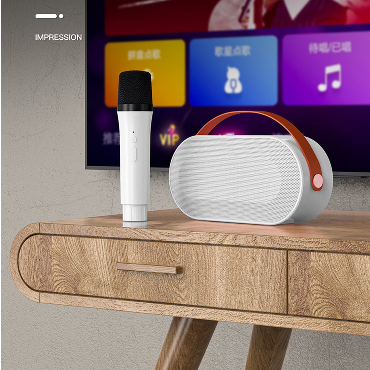 Wireless Bluetooth Colorful Light Outdoor Sound Dual Microphone Set