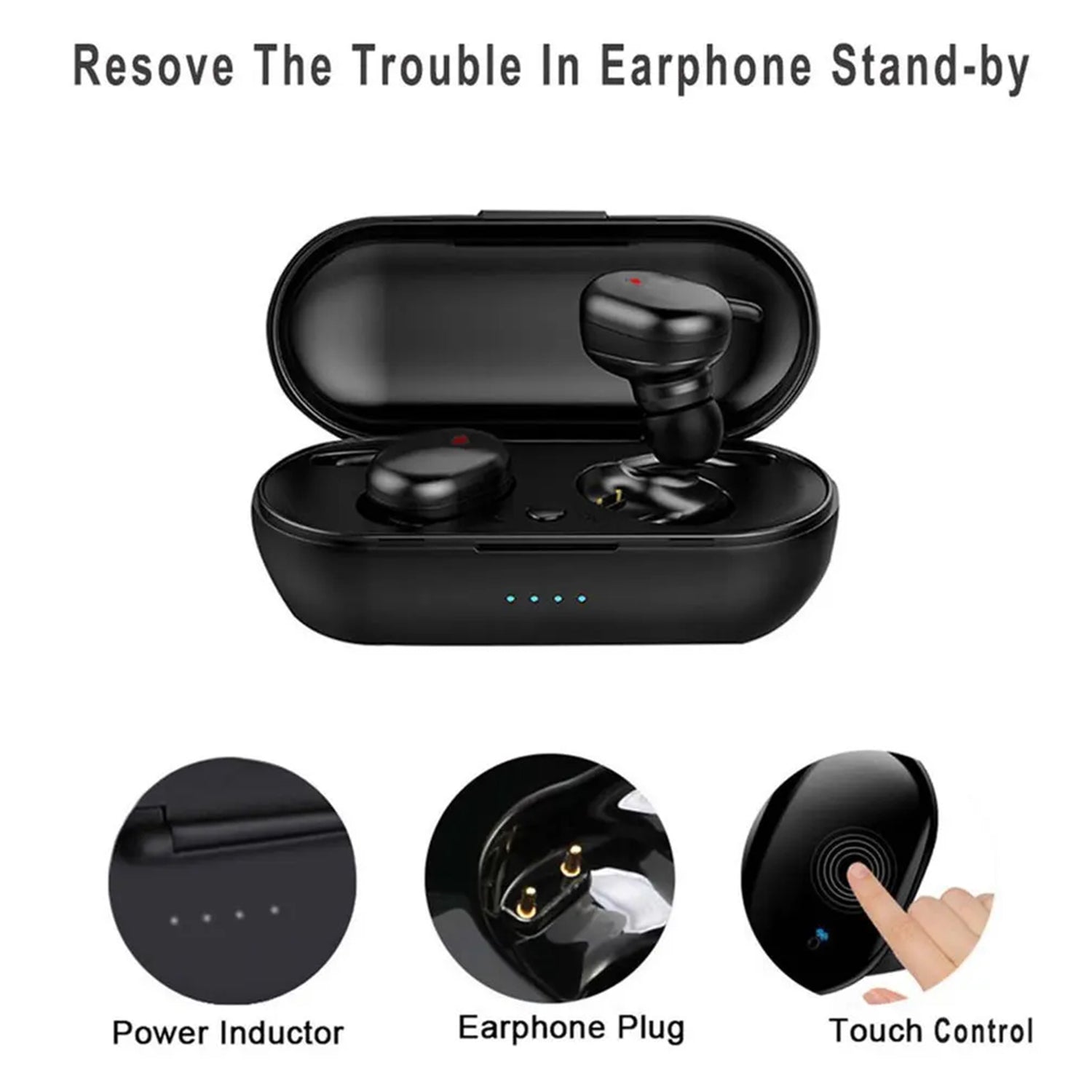 Bluetooth Headphones 5.0 True Wireless Earbuds Auto Pairing with Built in Mic and Portable Charging Case