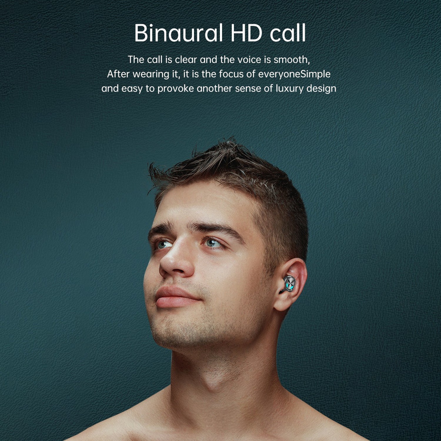 Bluetooth Headset 5.0 touch controlled wireless earbuds automatically paired with a portable charging box