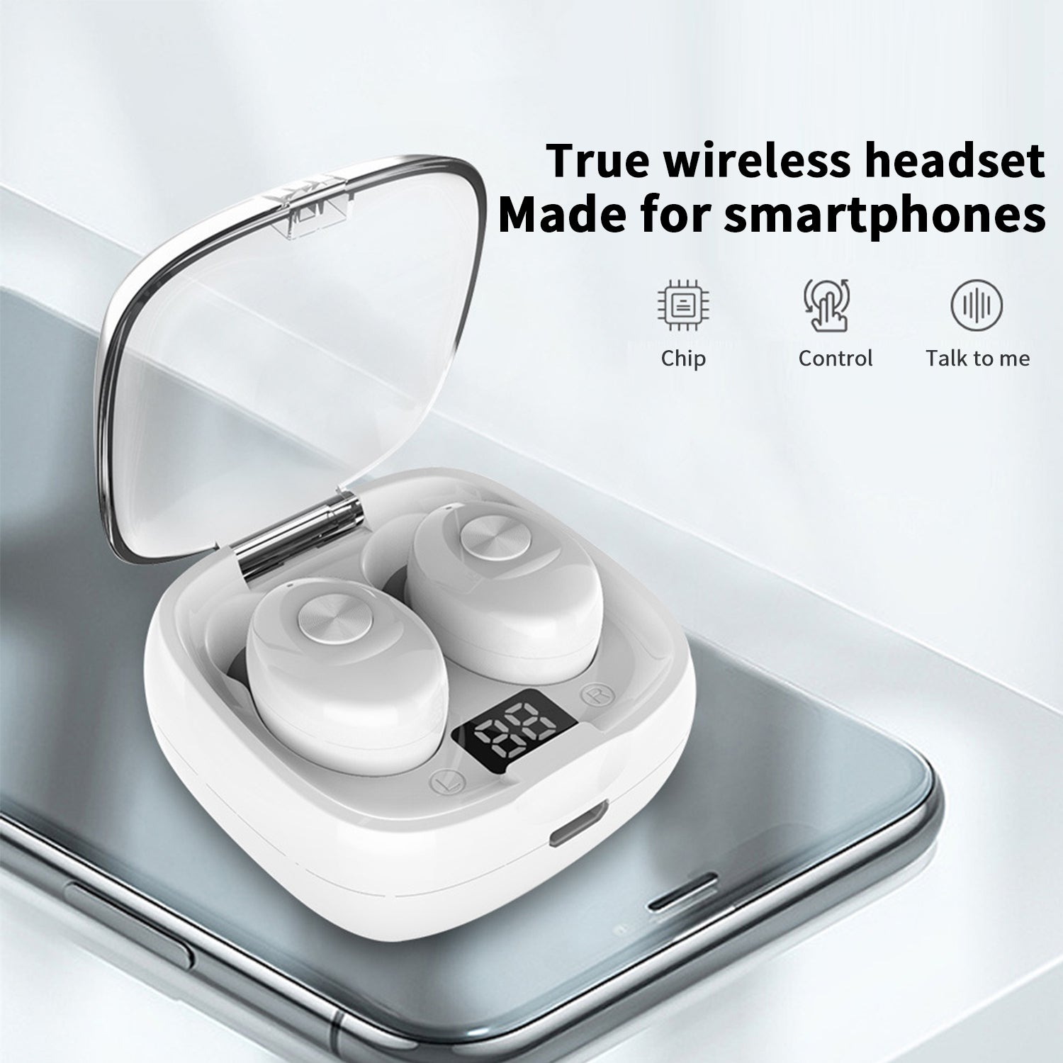 TWS 5.0 Bluetooth Sport Wireless IPX5 Waterproof power display headphone