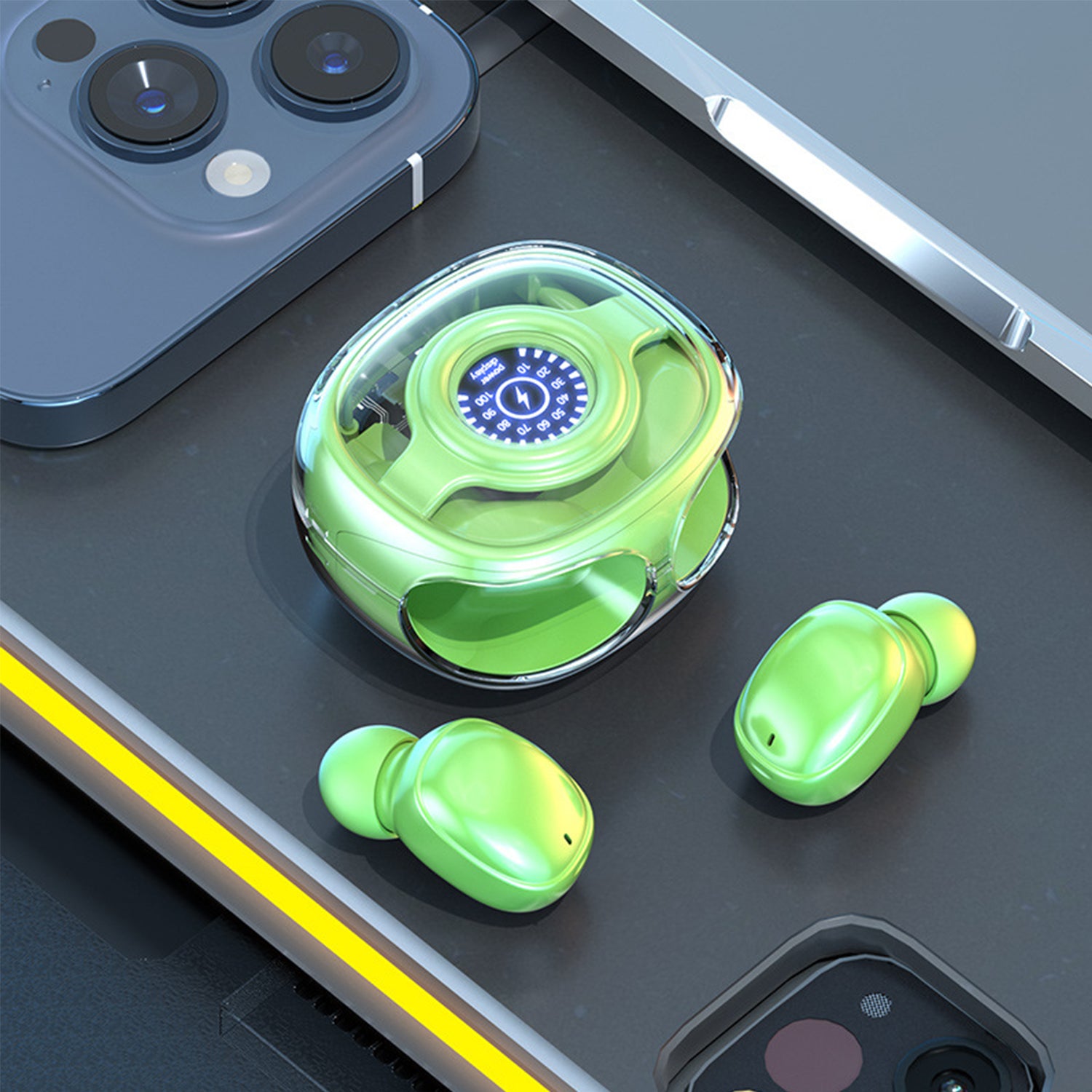 Black tech Bluetooth sports wireless mini digital display headset