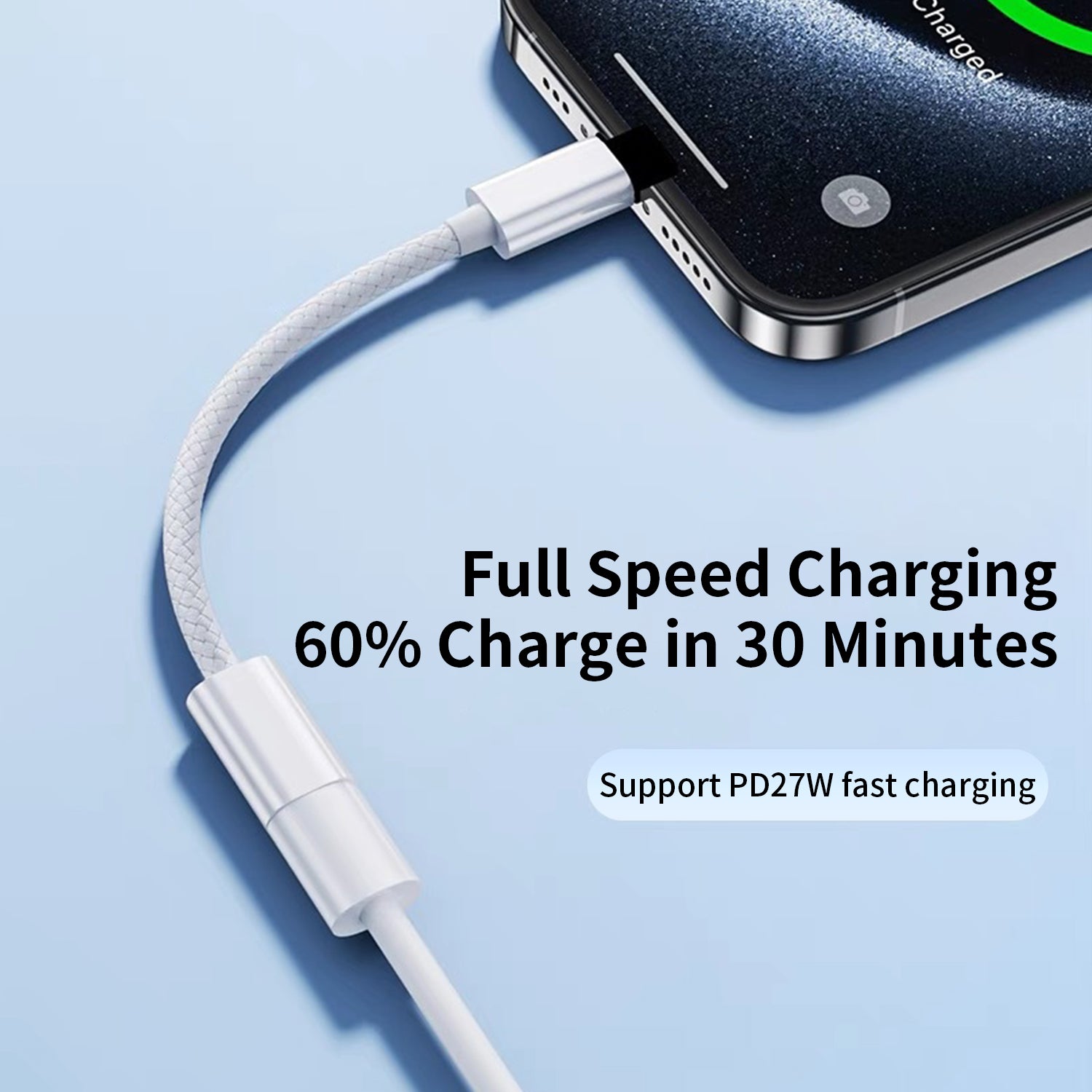 USB-C to Lightning Cable Cord Adapter-White