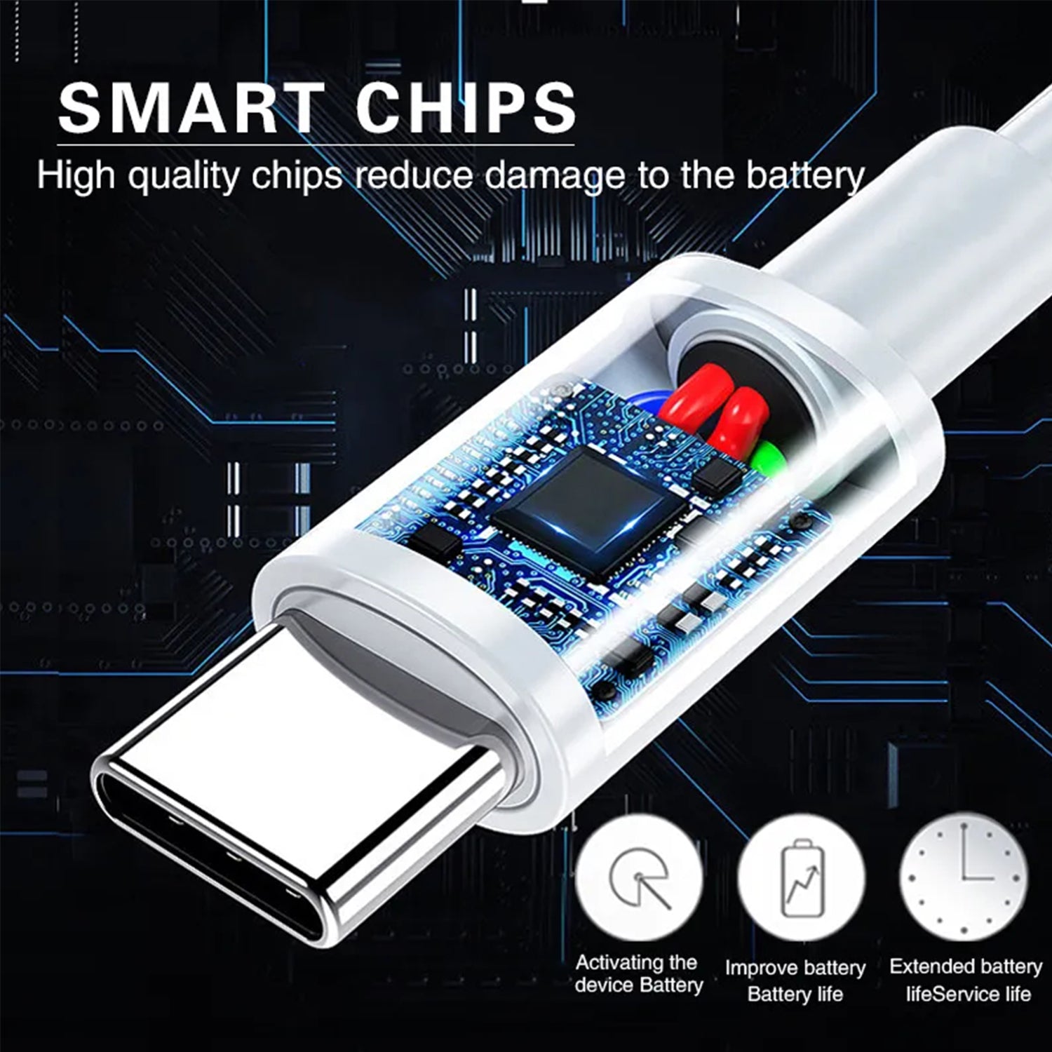 9FT Fast Charge Heavy Duty Type-C  Cable - White