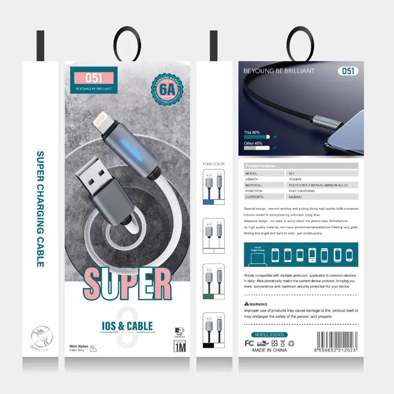 Nylon Woven USB to Type-C Data Fast Charge Cable Compatible With iPhone 15 Series