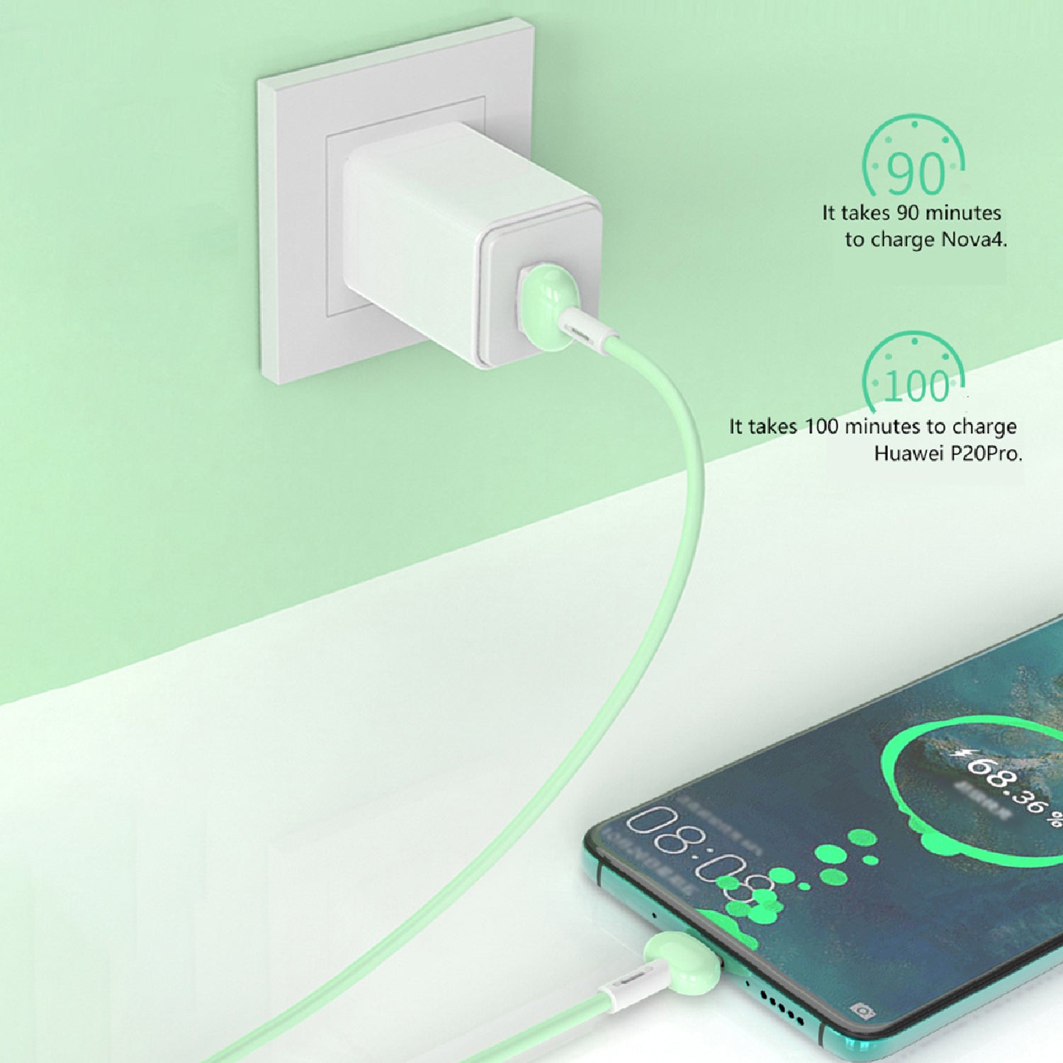 USB to Lightning Liquid TPE Macaron Data Fast Charge Cable for Mobile Phone
