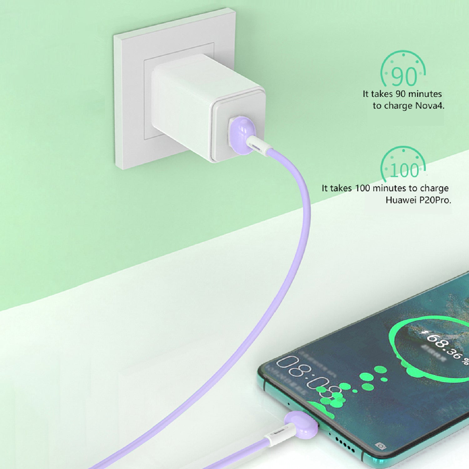 USB to Lightning Liquid TPE Macaron Data Fast Charge Cable for Mobile Phone