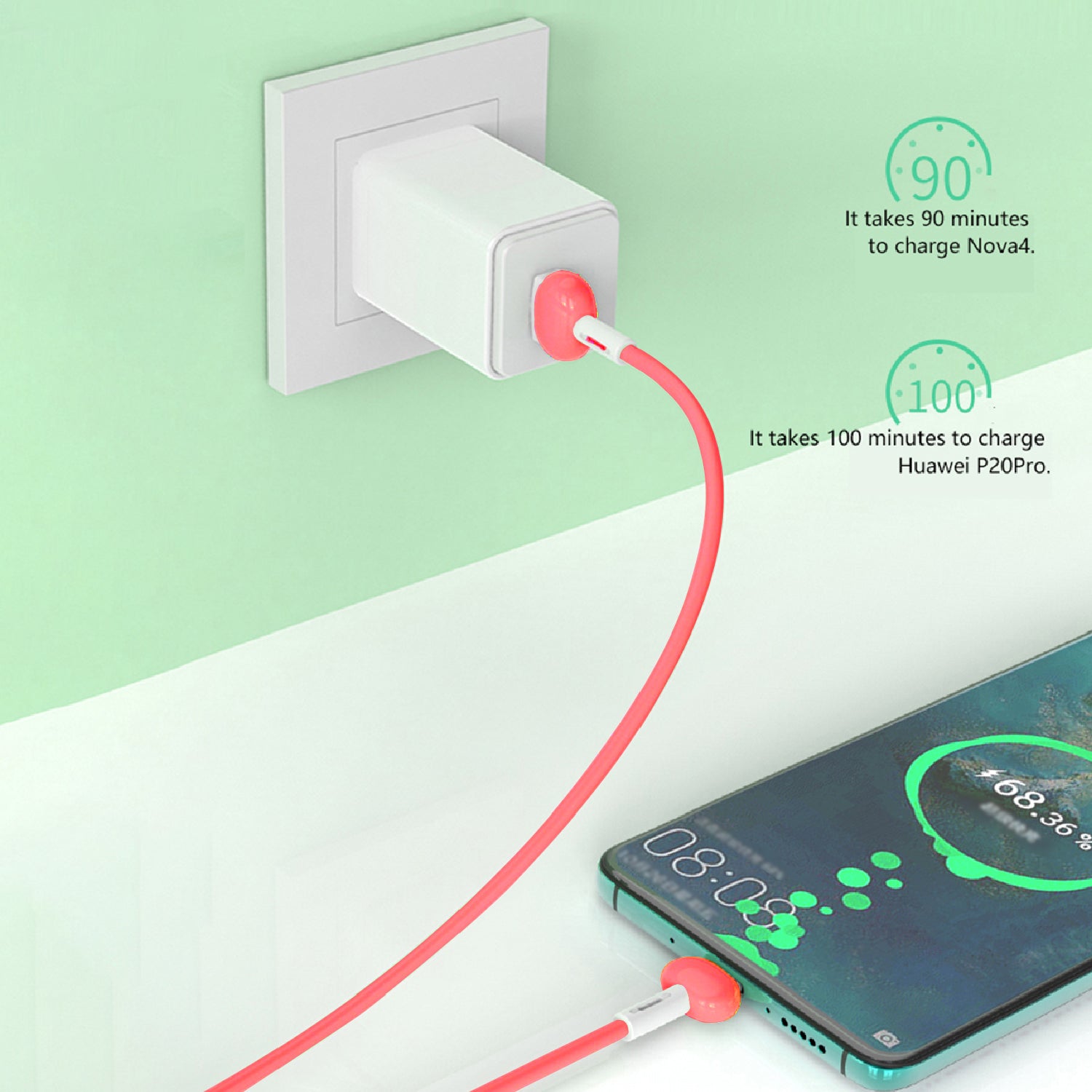 USB to Lightning Liquid TPE Macaron Data Fast Charge Cable for Mobile Phone