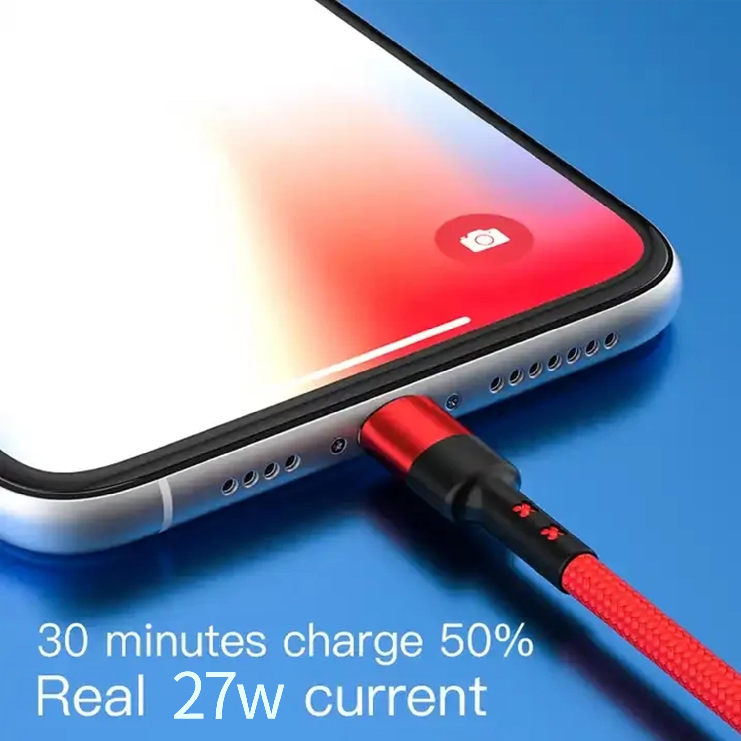 27W Lightning to Type-C Braided Data Fast Charge Cable Compatible With iPhone 15 Series