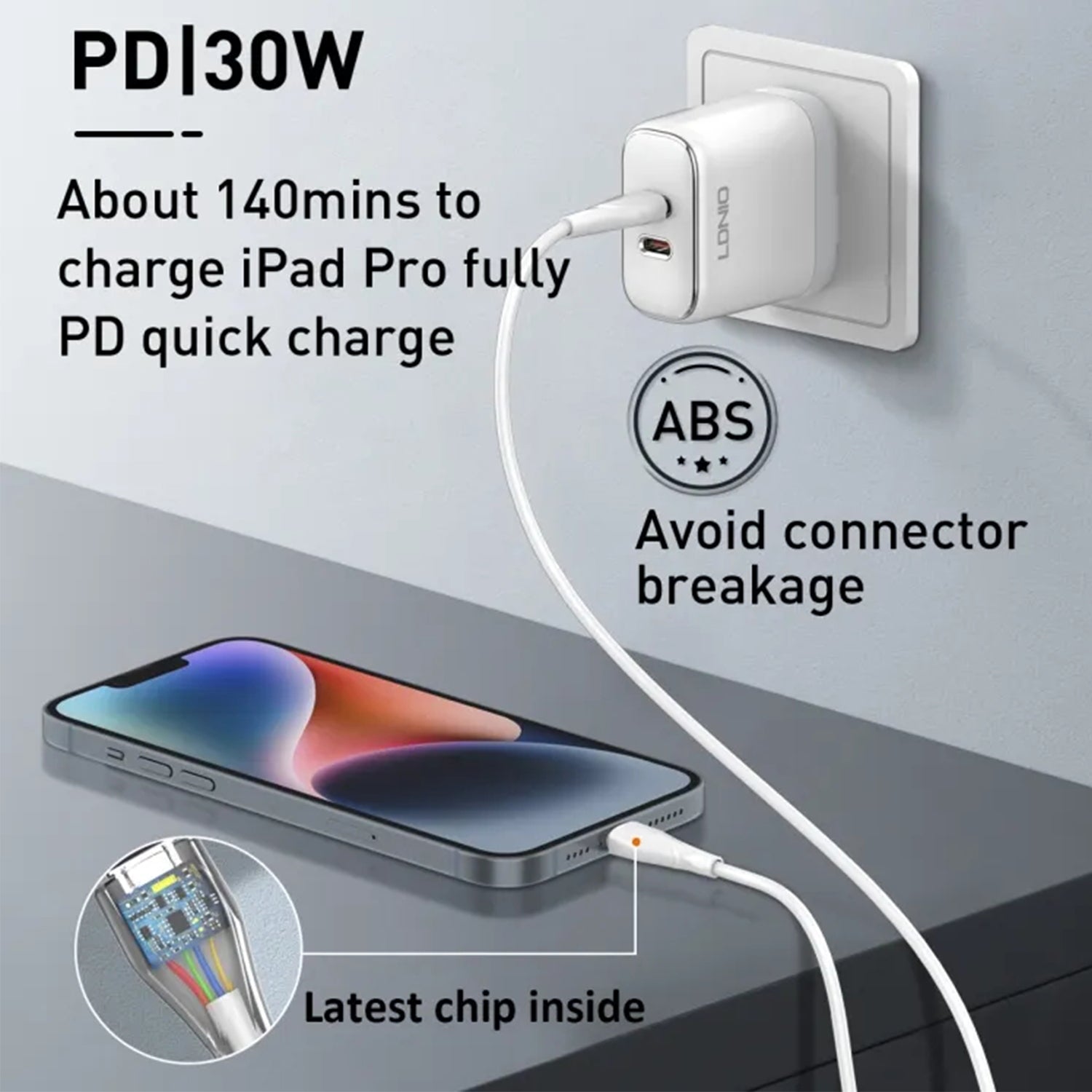 30W Fast Charge Type-C to Lightning Data Cable Compatible With iPhone 15 Series
