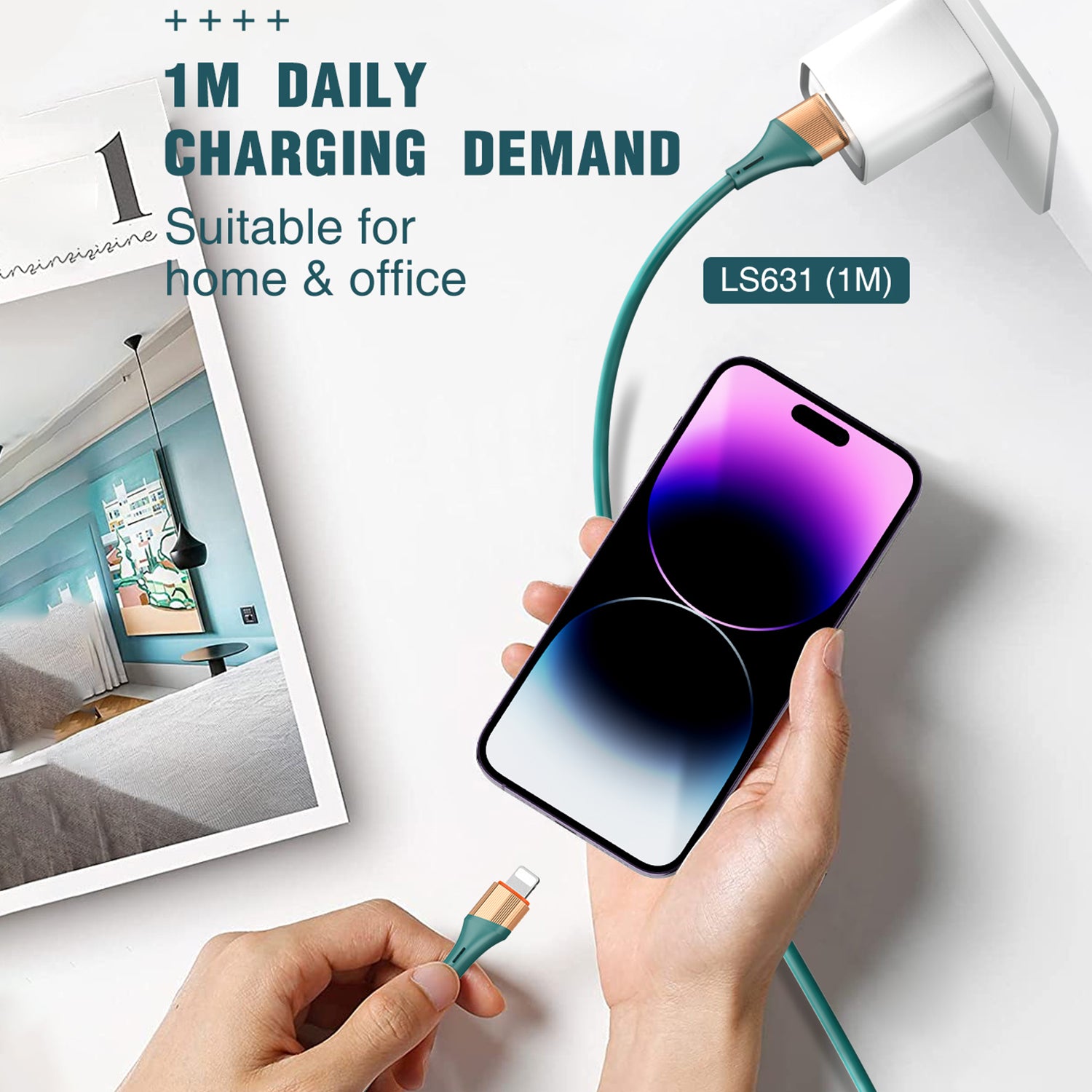 30W Fast Charge Type-C to Lightning Braided Data Cable Compatible With iPhone 15 Series