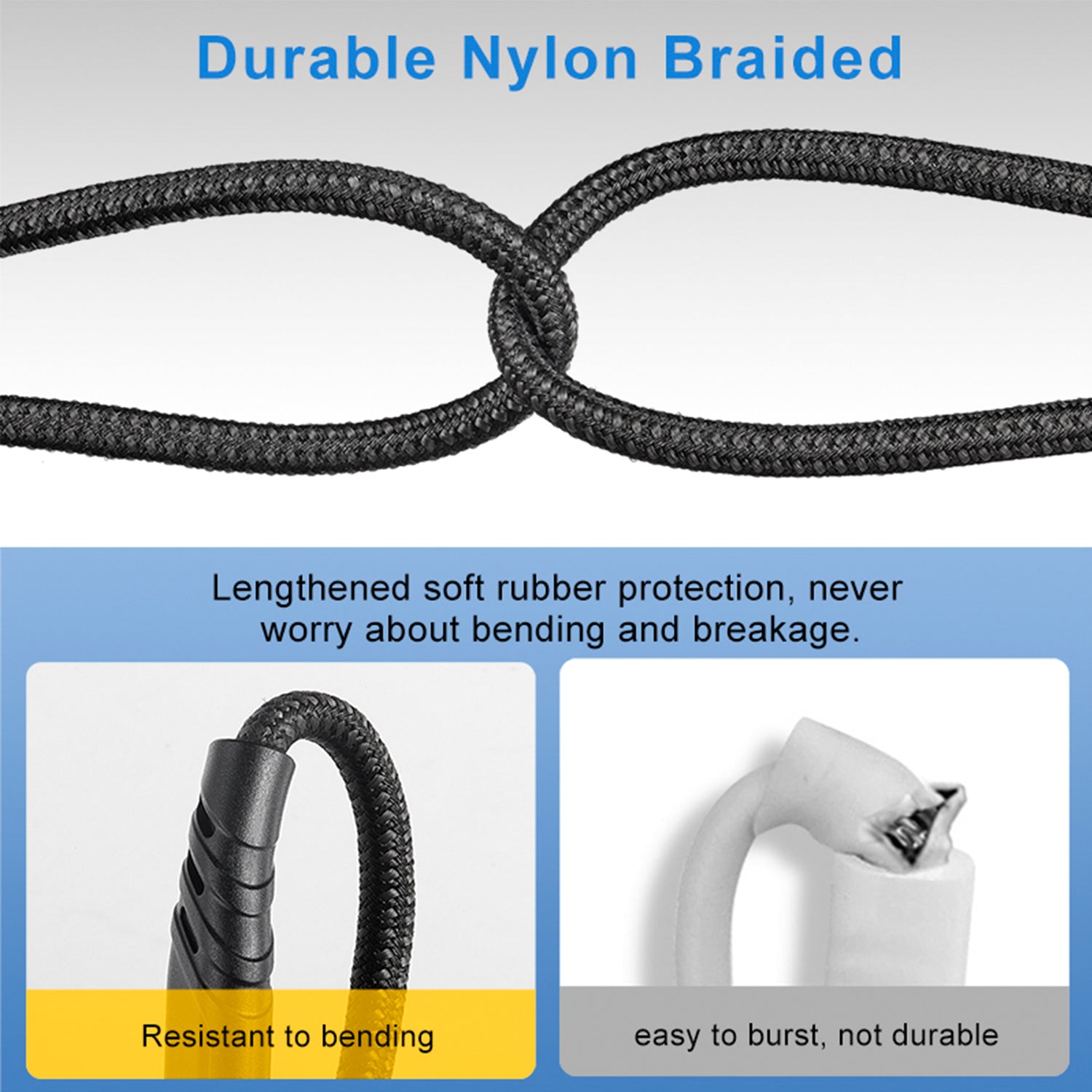 60W USB C to Lightning Cable 3FT Nylon Braided iPhone Cord Compatible With iPhone 15 Series