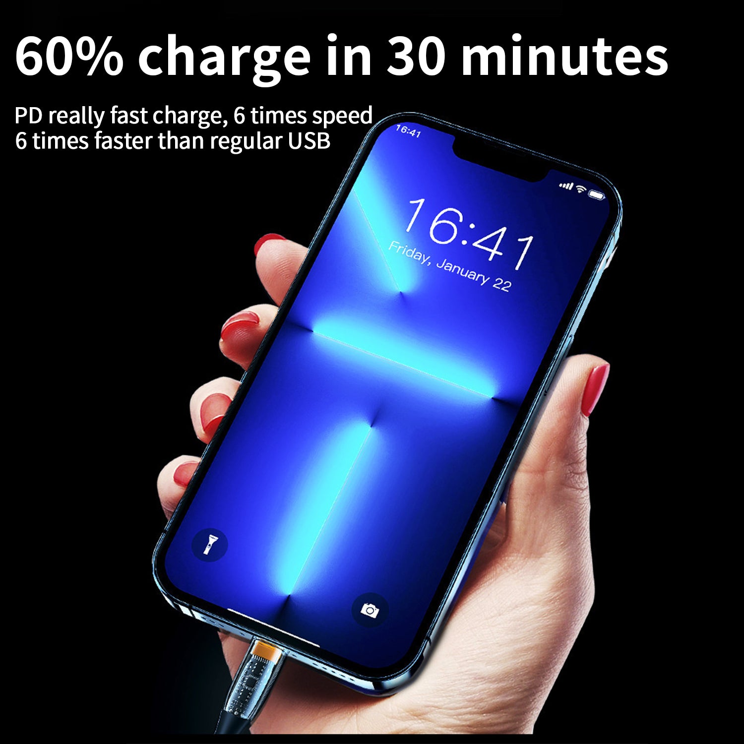 Type-C to Type-C Transparent Charging Sync Data Cable