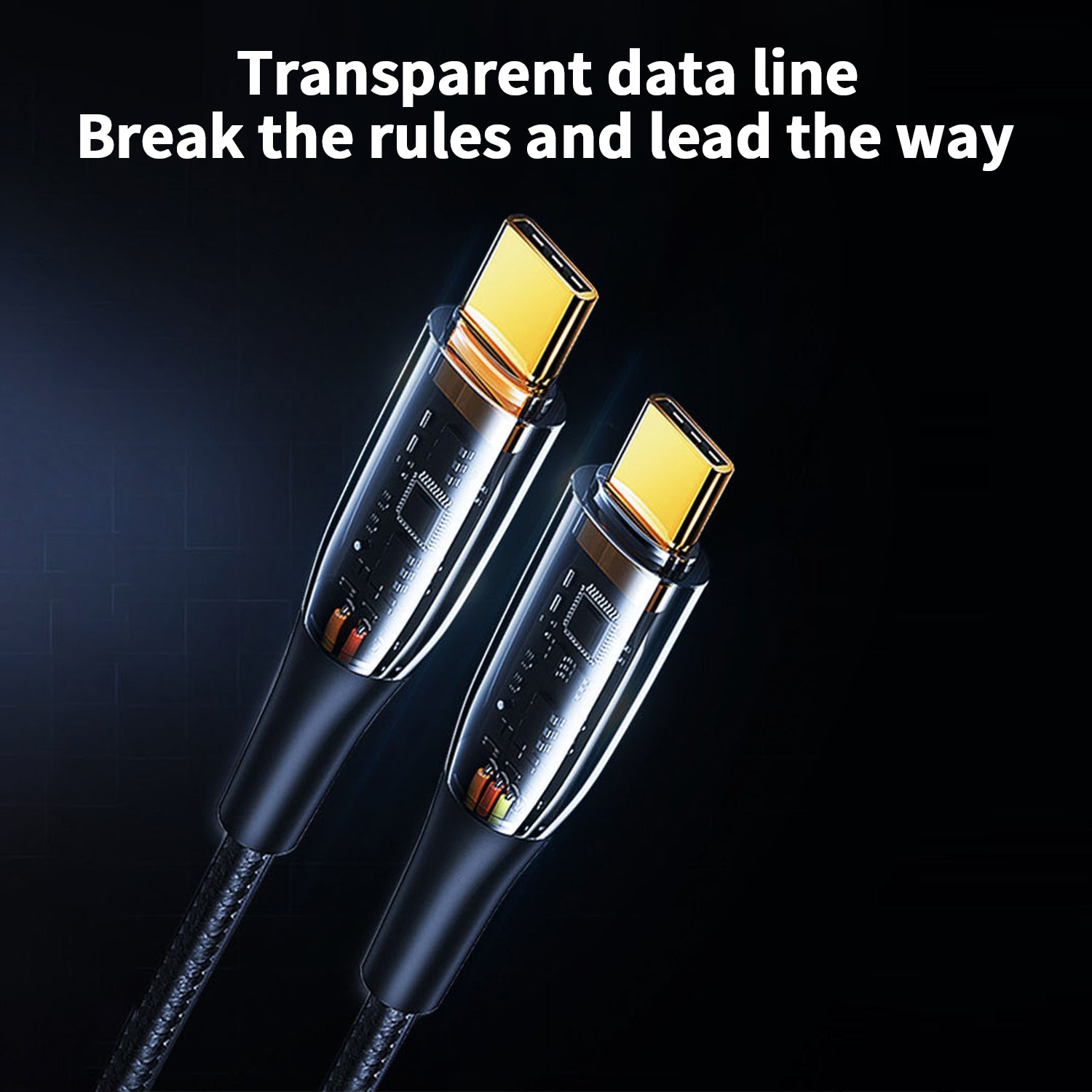 Type-C to Type-C Transparent Charging Sync Data Cable