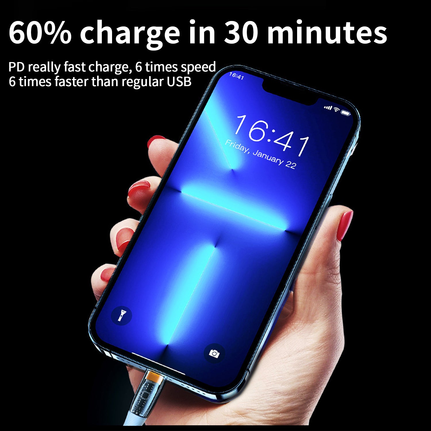 Type-C to Type-C Transparent Charging Sync Data Cable